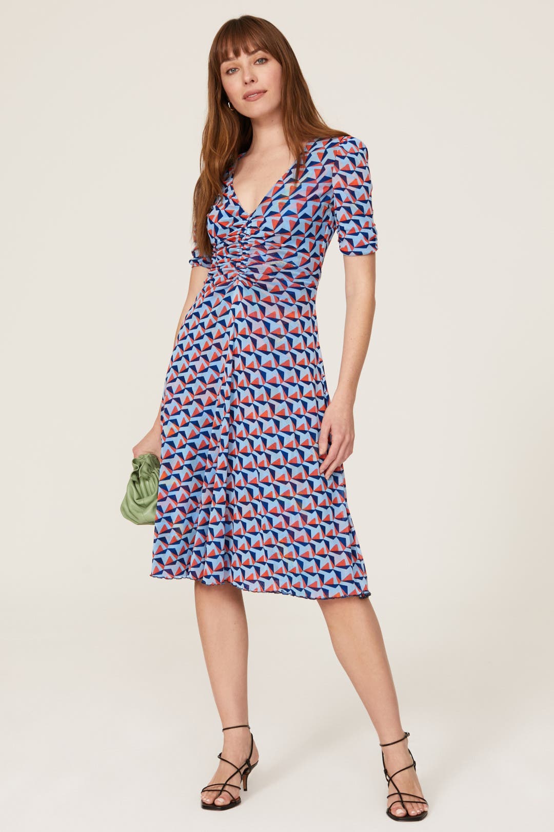 Diane von Furstenberg Koren Midi Dress Blue-red-print