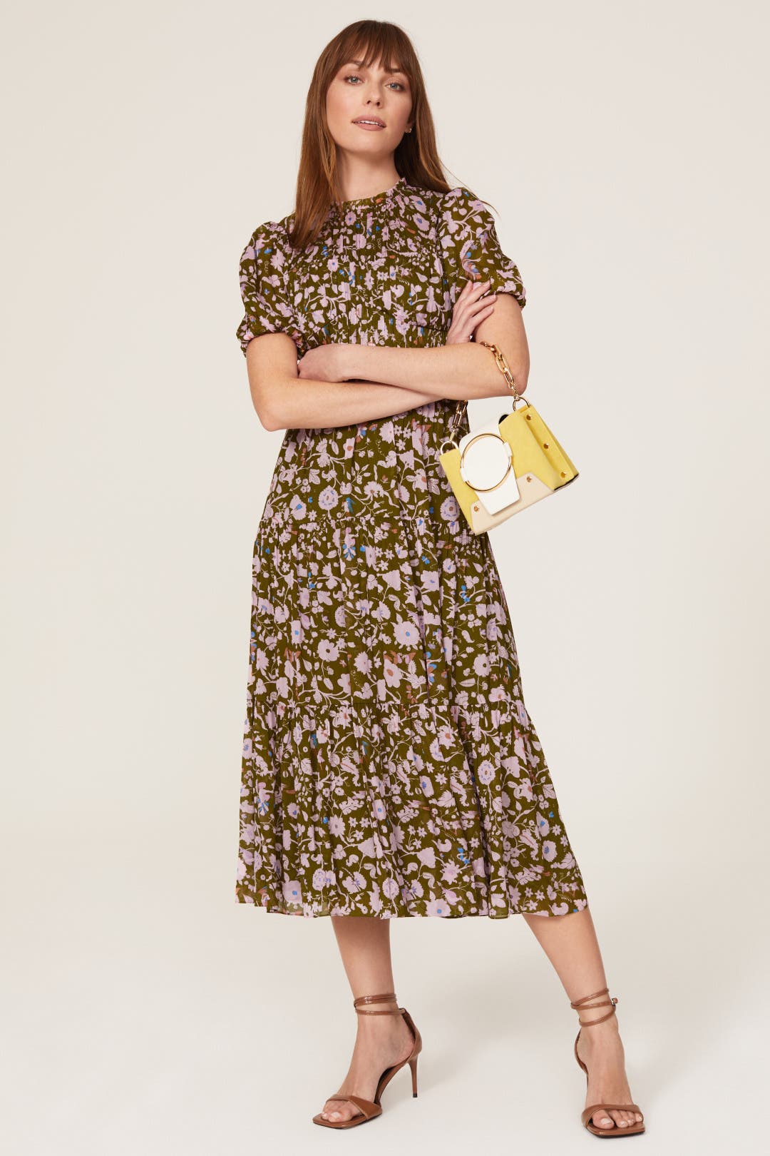 Diane von Furstenberg Blossom Midi Dress Green-multicolored-print