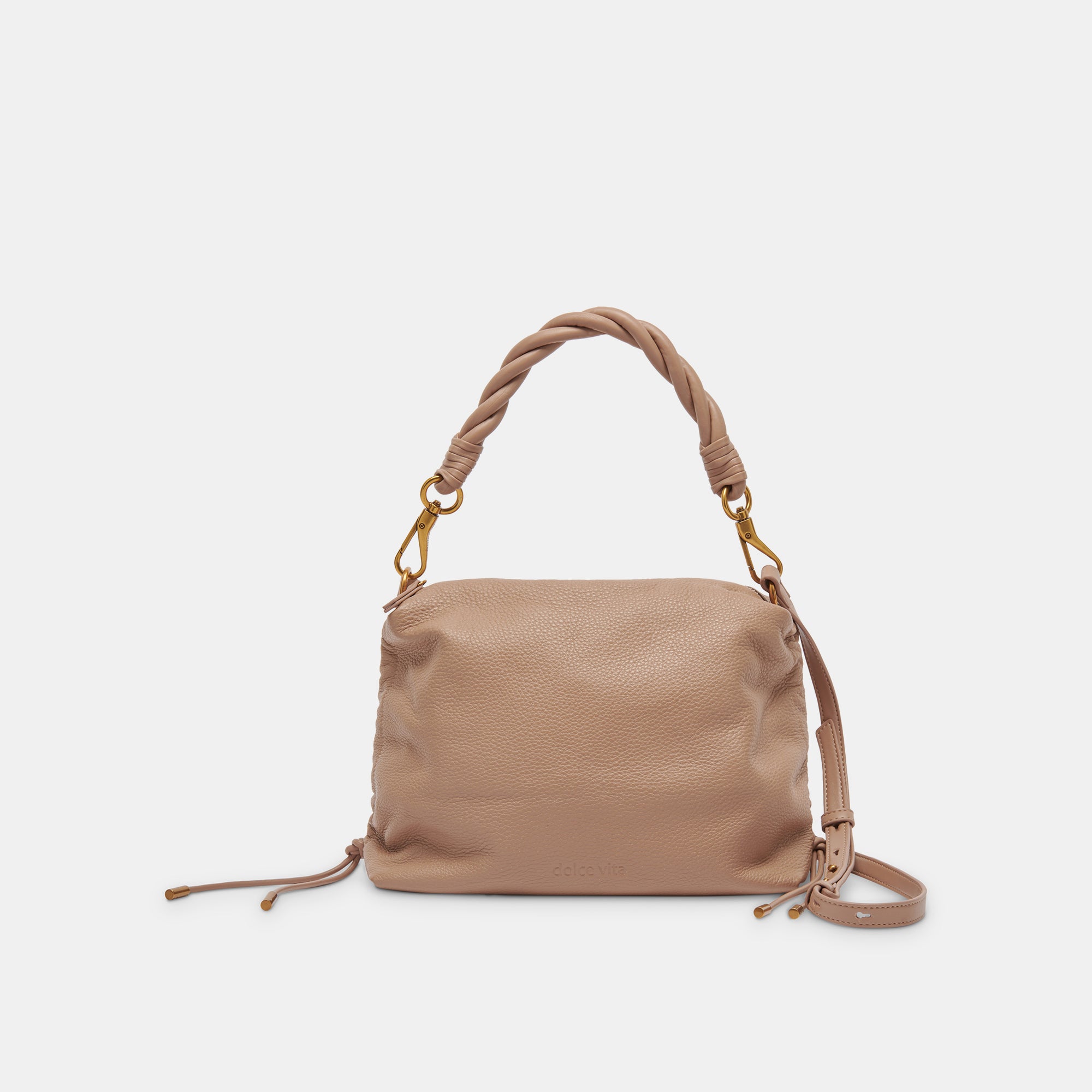 Preston Shouldercrossbody Bag in Cafe Soft Pebble Leather By Dolce Vita