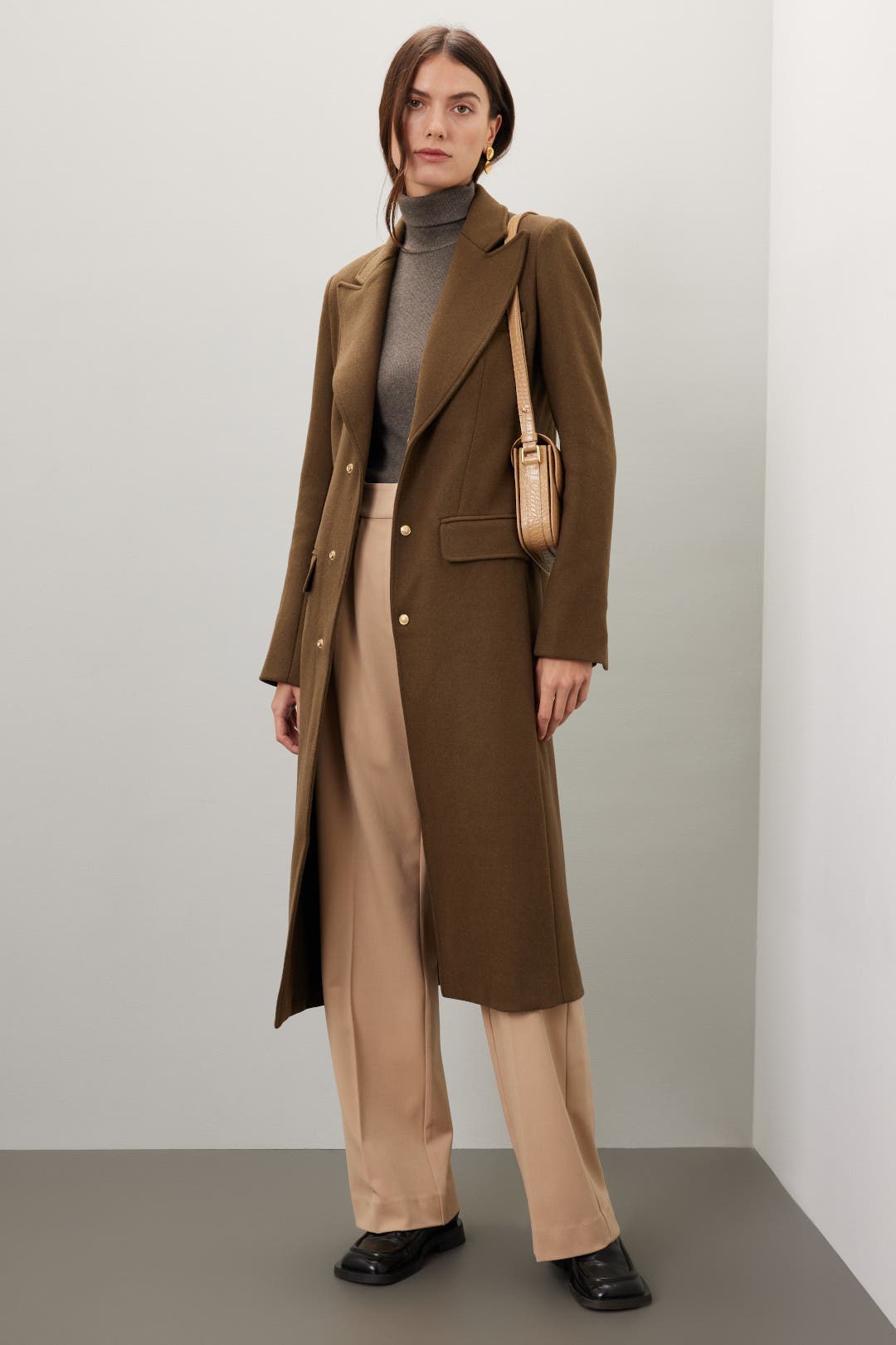 Esteban Cortazar x RTR Olive Green Wool Coat Green-brown