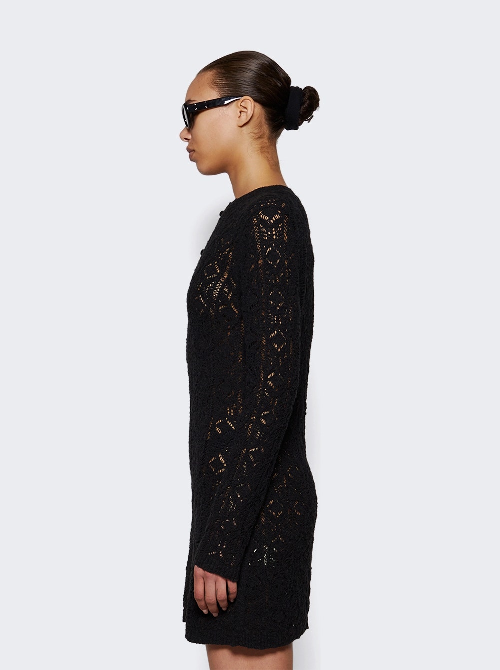 Evan Lace Stitch Dress Black