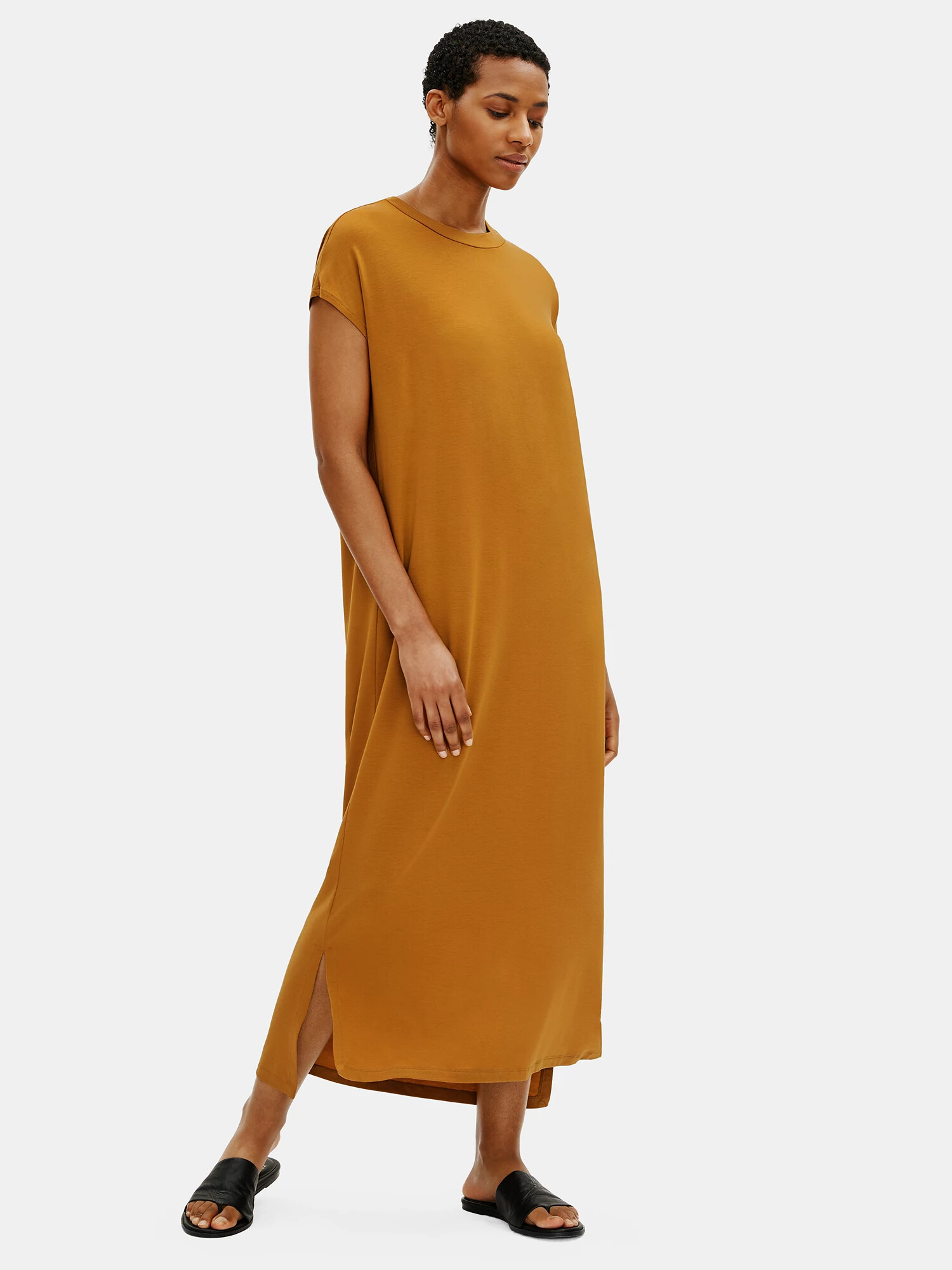 Viscose Jersey Crew Neck Dress