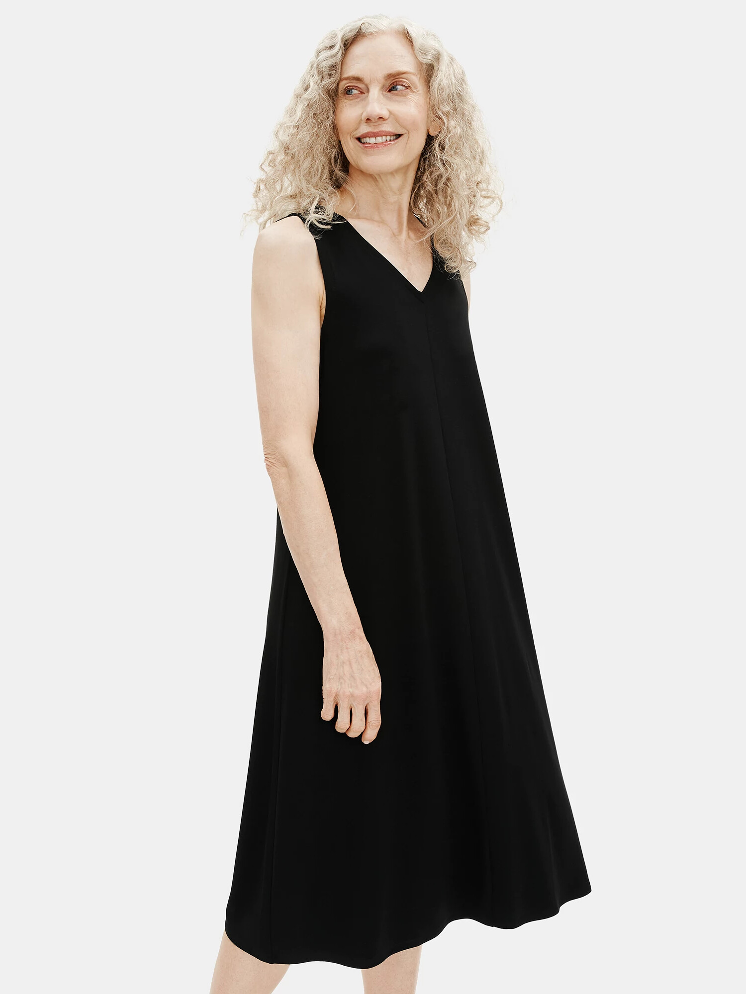Viscose Jersey V-Neck Flare Dress