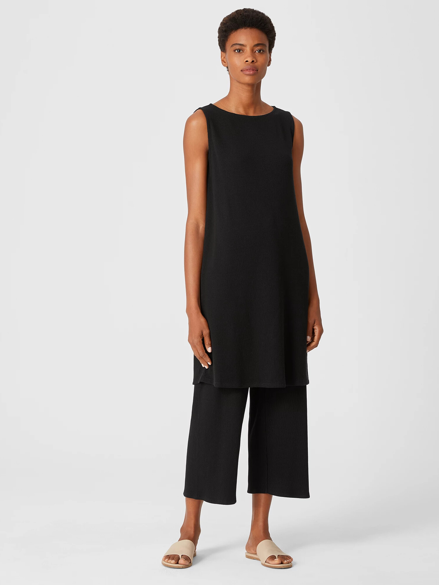 Ribbed Organic Cotton Blend Dress