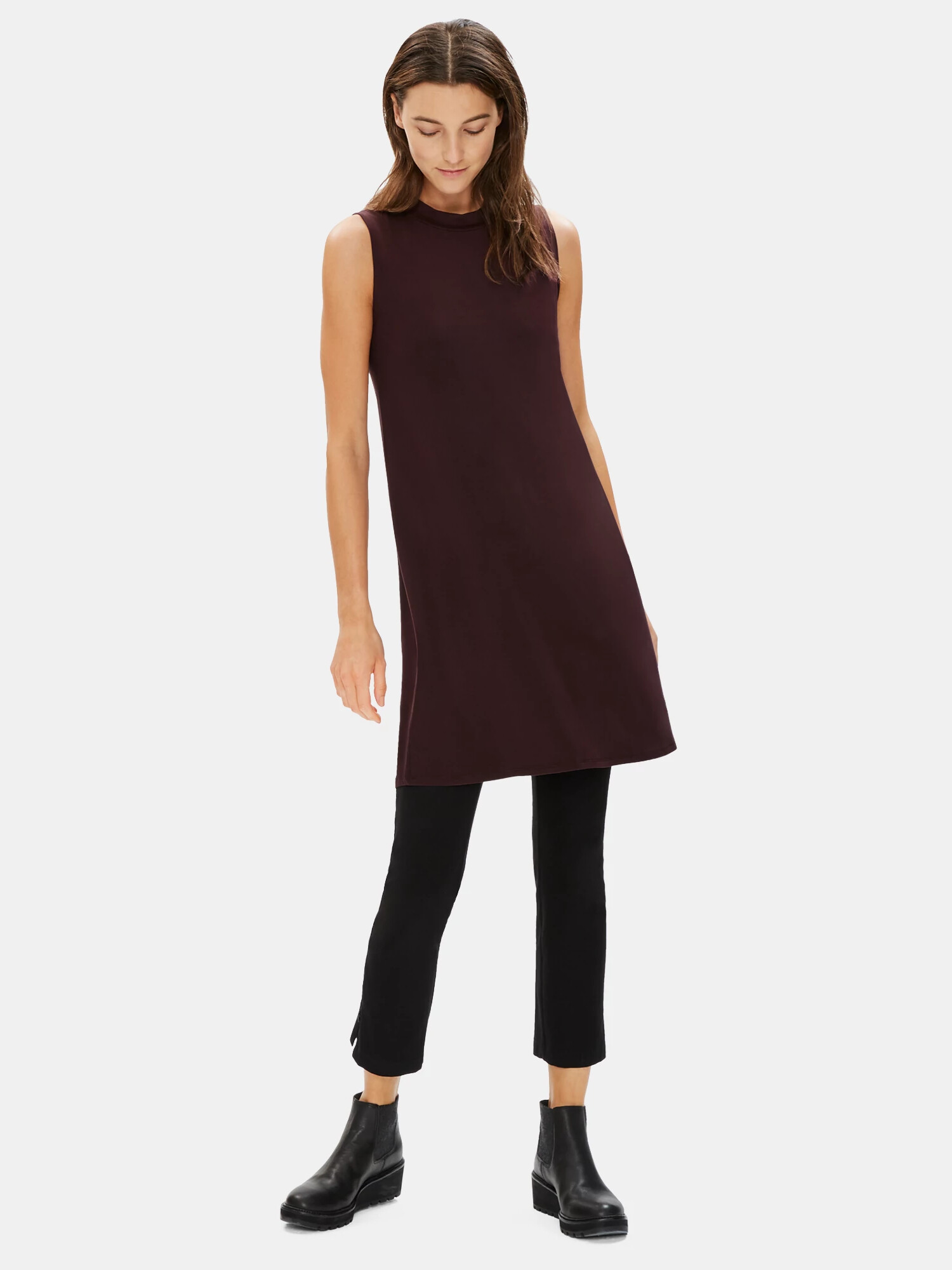 Tencel Jersey Mock Neck Dress