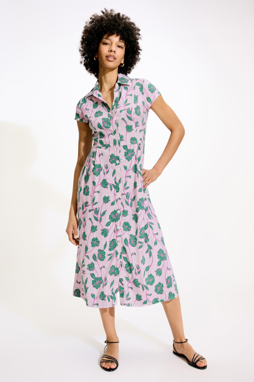 Favorite Daughter Sunday Best Dress Pink-green-print