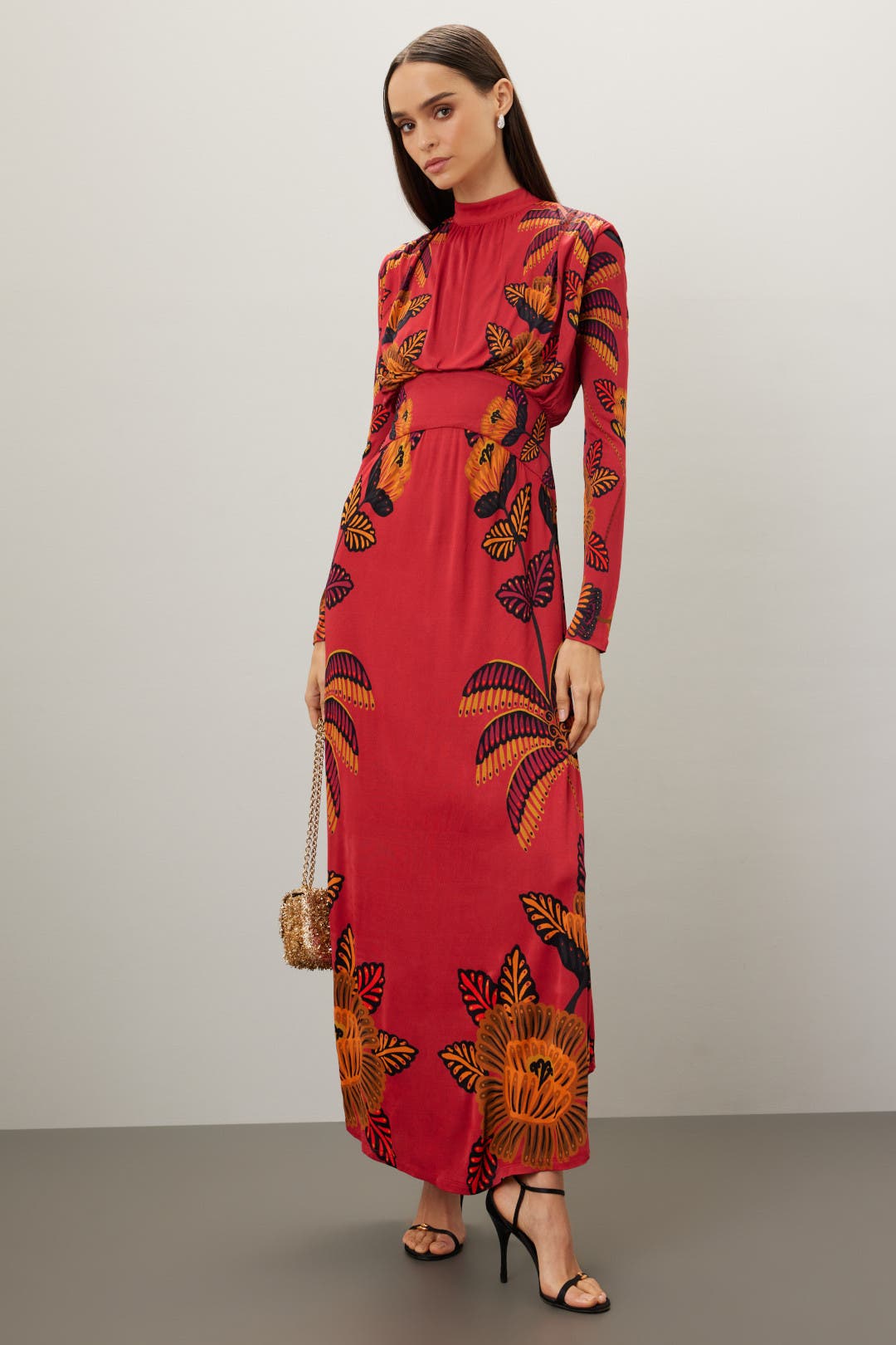 Farm Rio Living Bloom Maxi Dress Pink-multicolored-print