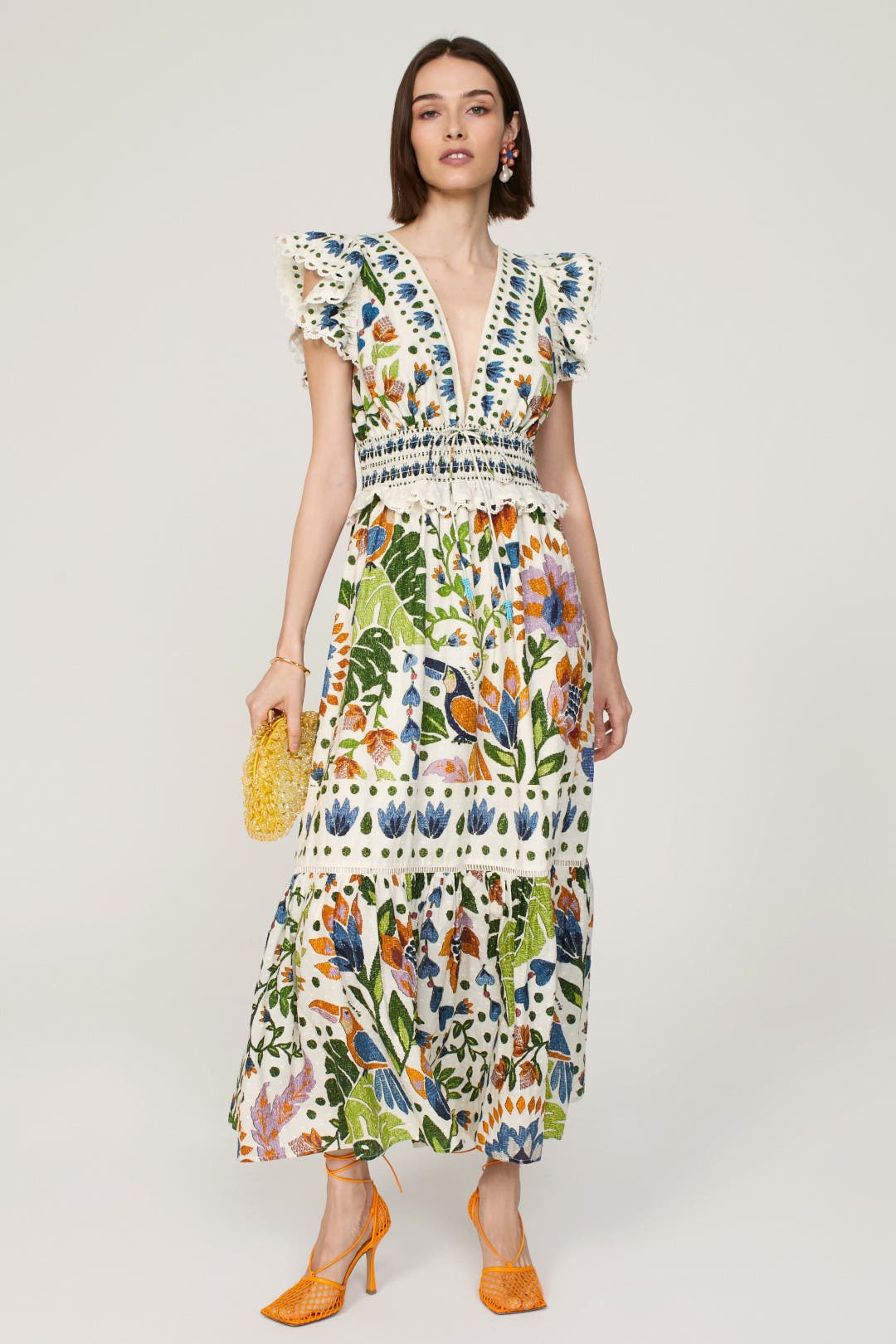 Farm Rio Summer Garden Dress Multicolored-print