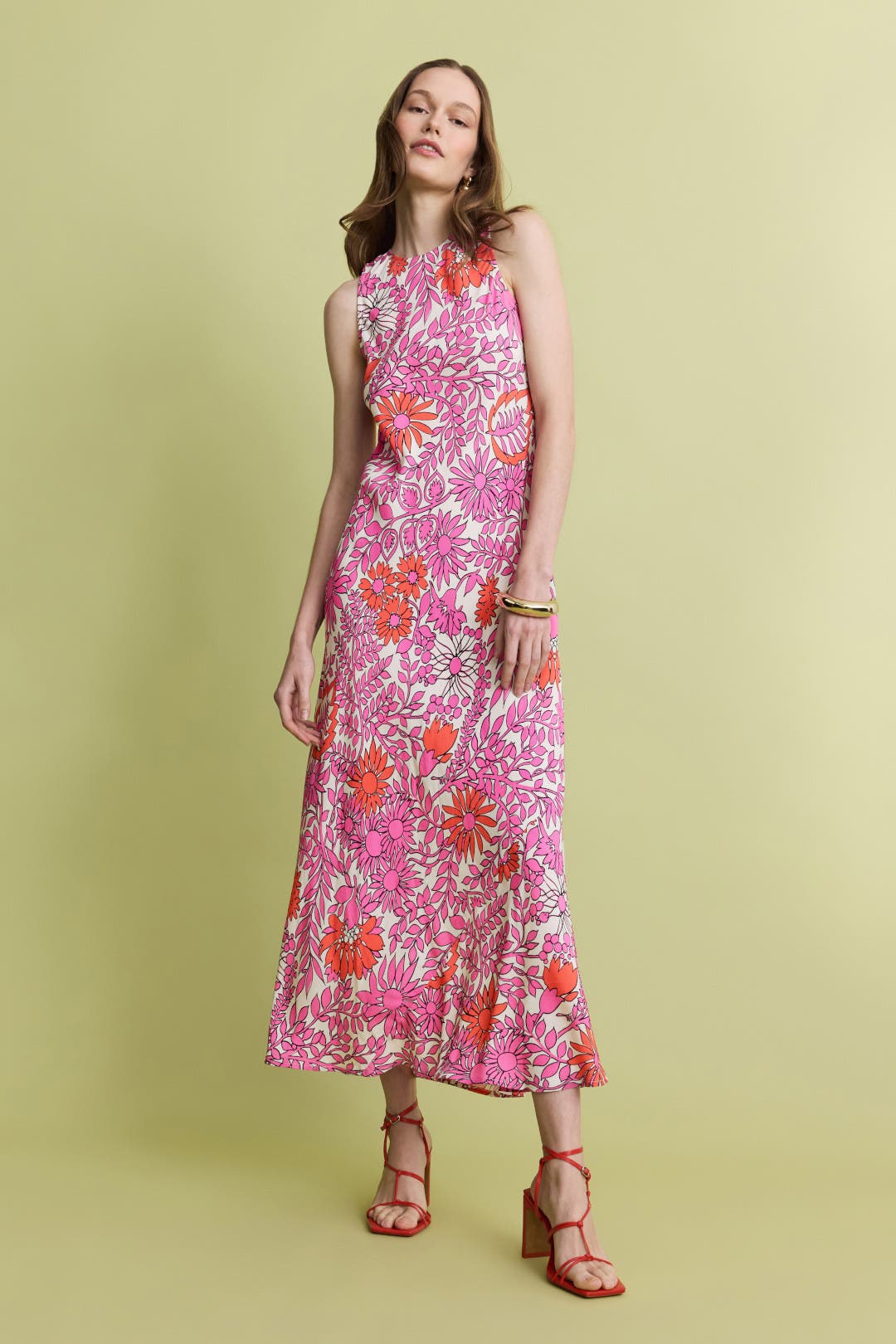 Fifteen Twenty Dani Maxi Dress Pink-red-print