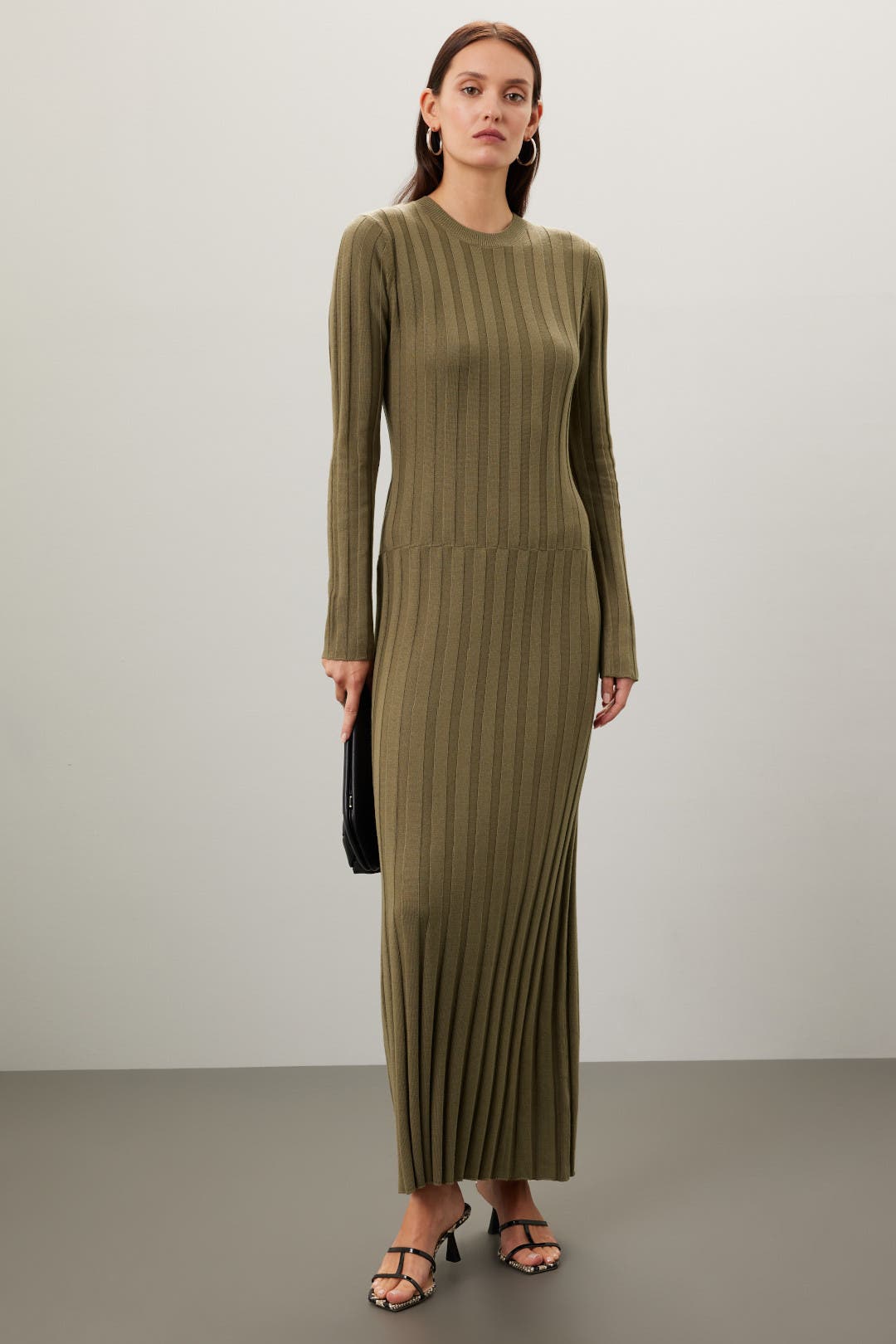 Great Jones Green Ribbed Knit Dress Green