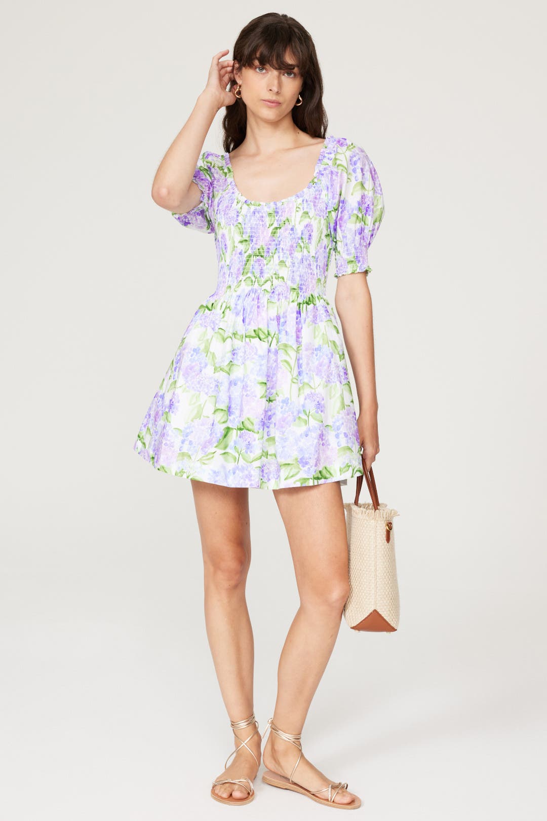 Hill House Home Blue Hydrangea Naia Nap Dress Purple-multicolored-print