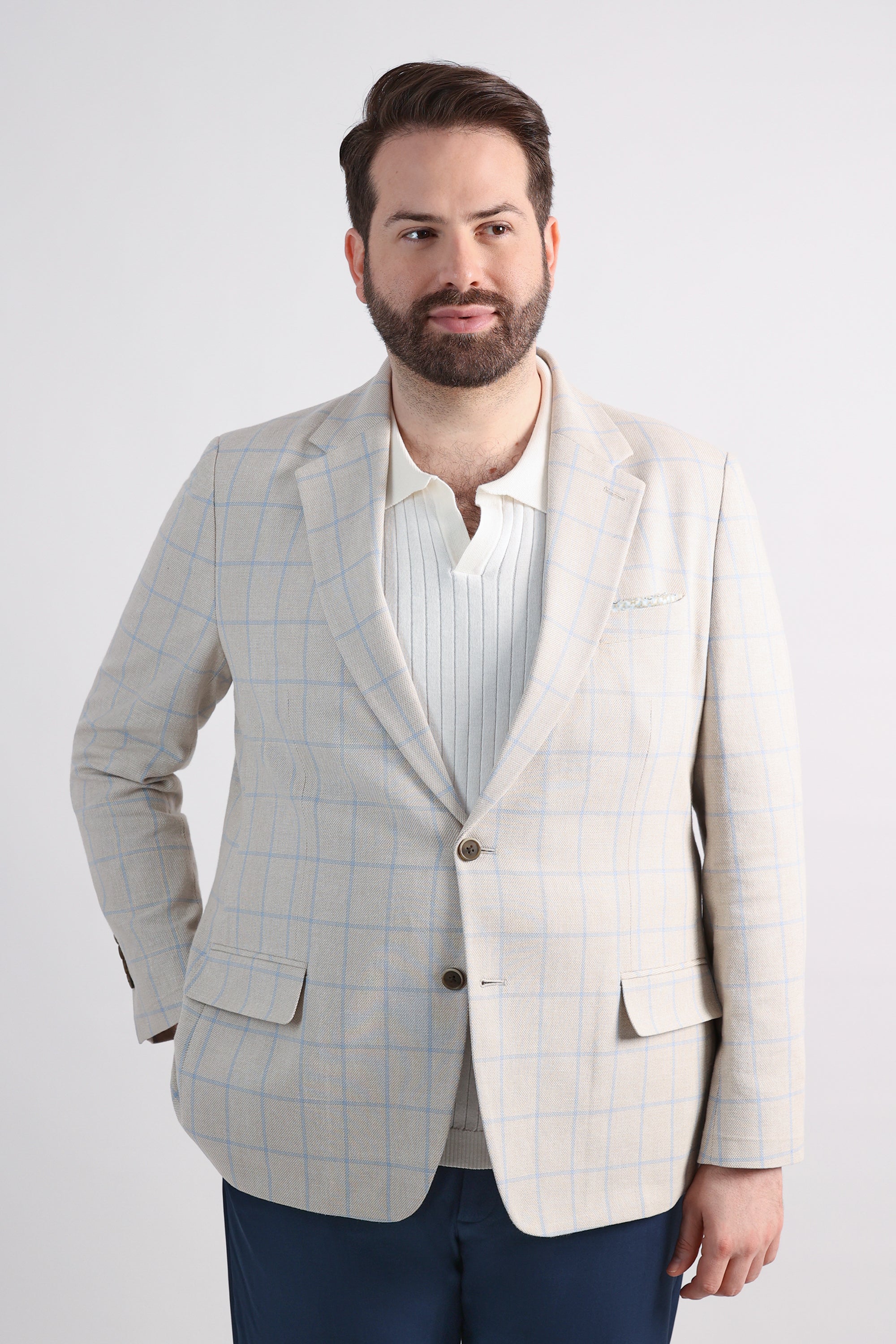 Haggar Big & Tall Plaid Windowpane Sport Coat