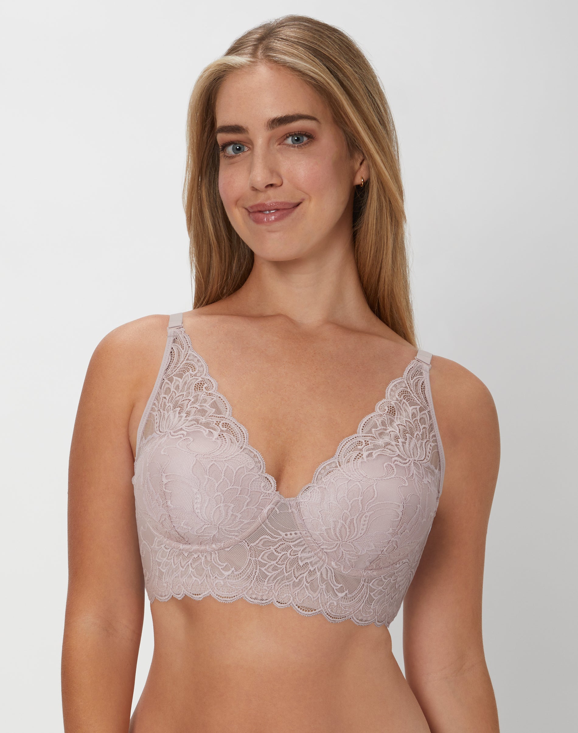 Maidenform Lightly Lined Convertible Lace Bralette Evening Blush Bloom B Women's