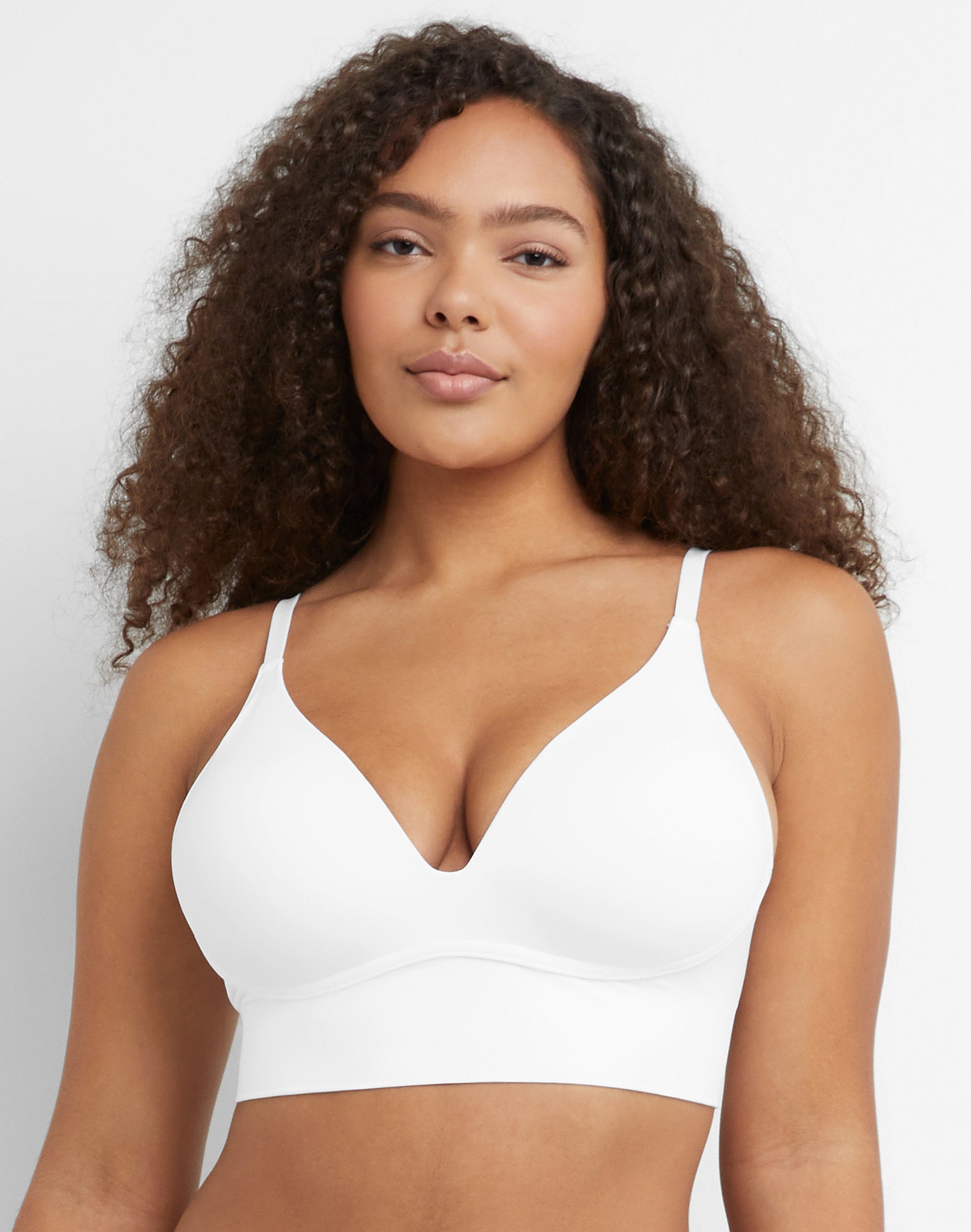 Maidenform M Seamless Push-Up Bra, Convertible Longline Bralette Plus Size Available White Women's