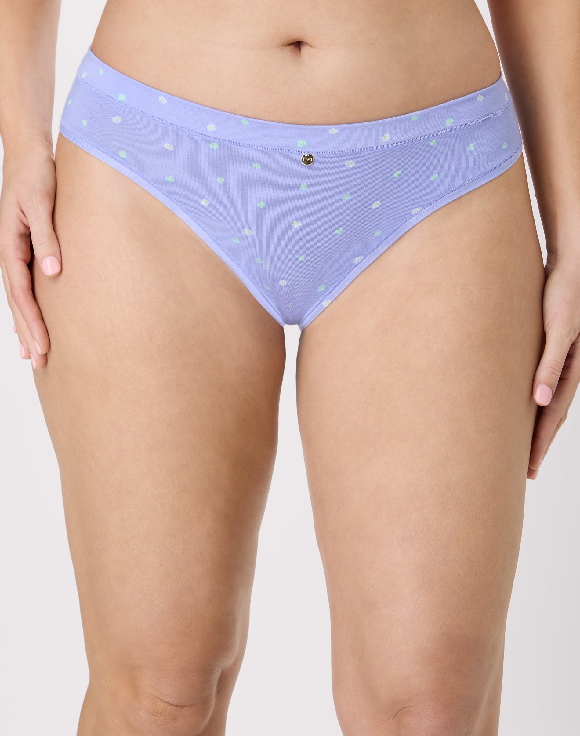 Maidenform Mid-Rise Stretch Bikini Blue Beyond Dotted Ditsy Print Women's