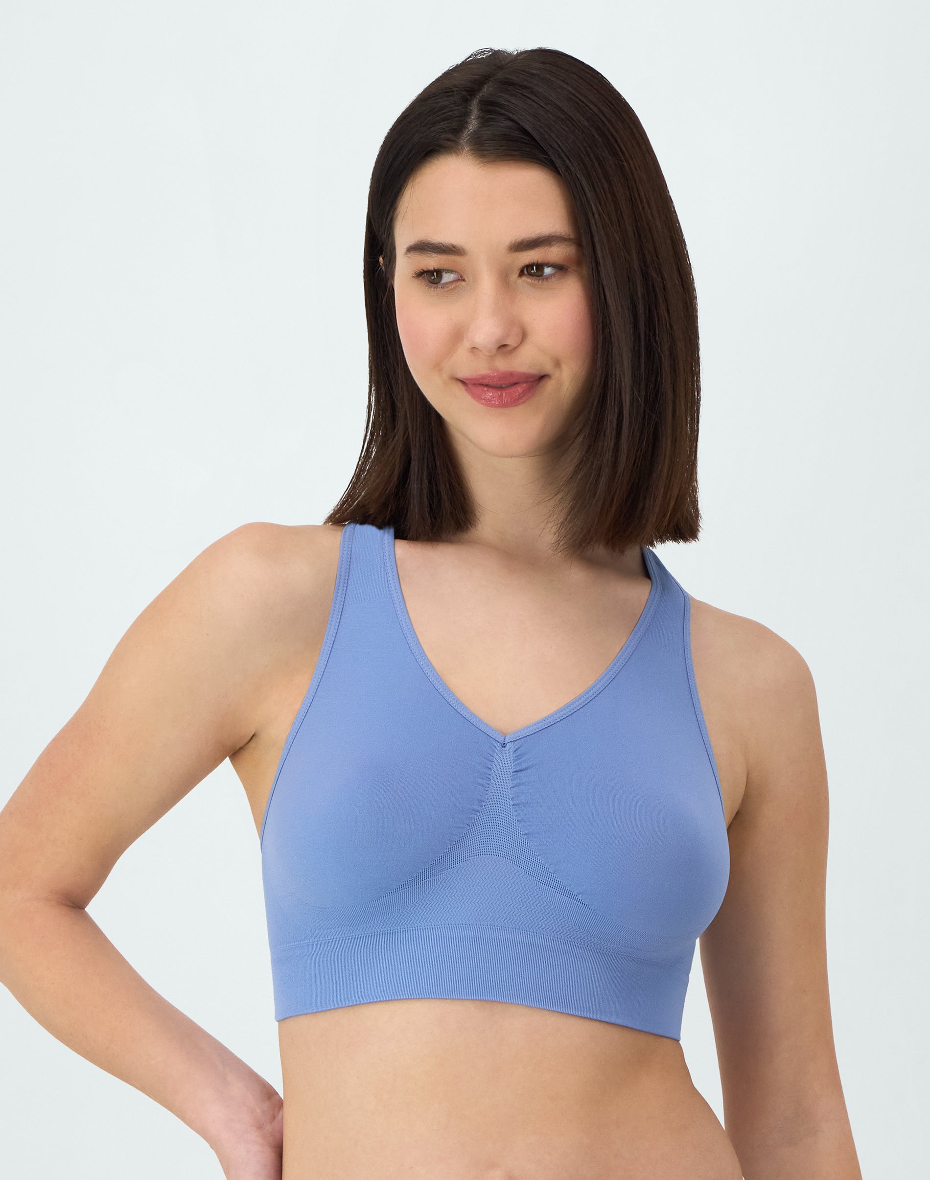 Hanes Women's Seamless Racerback Bra, -Pack Denim Jacket BlueNavy Eclipse