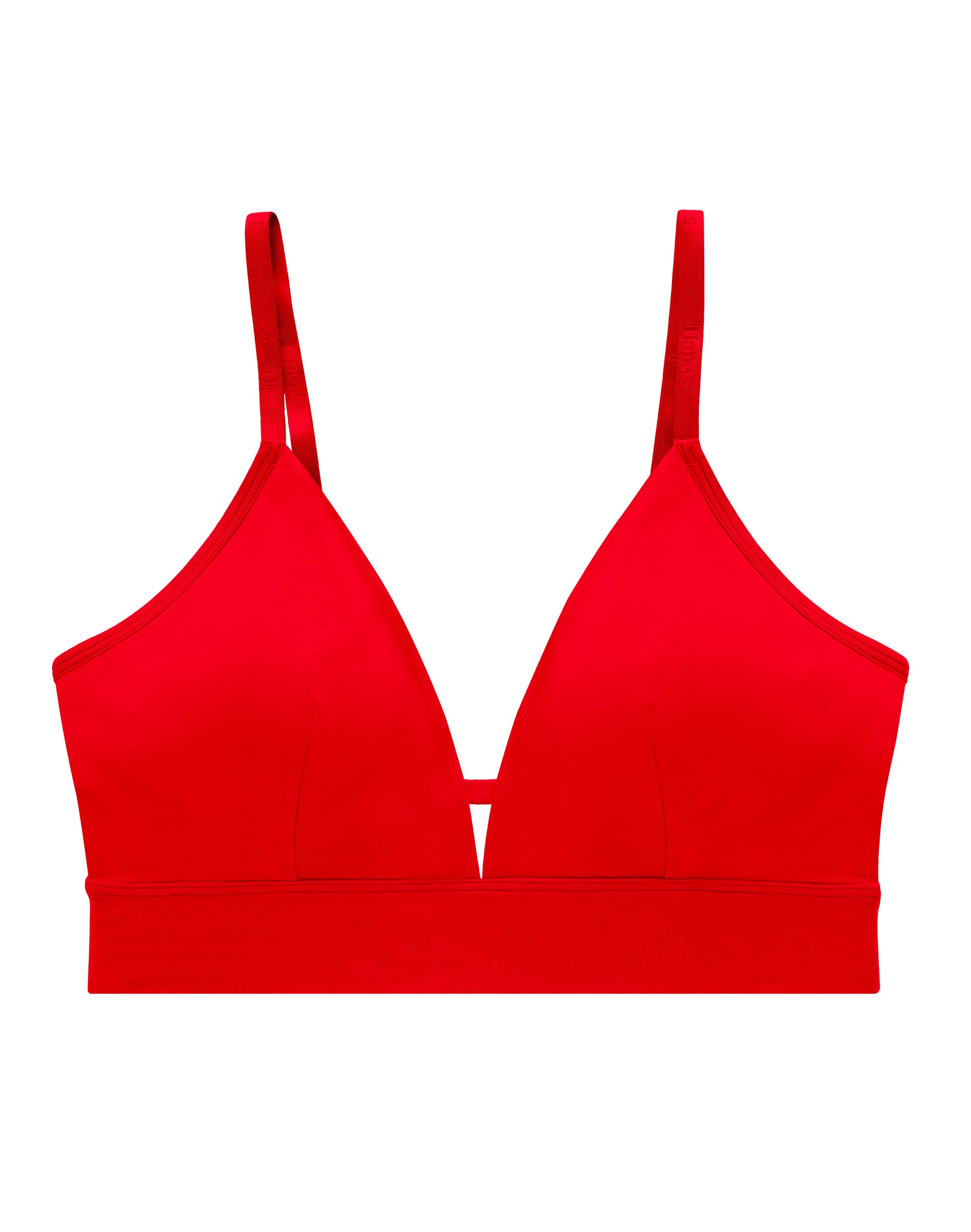 Hanes Originals Women's SuperSoft Longline Triangle Bralette Shelton Red