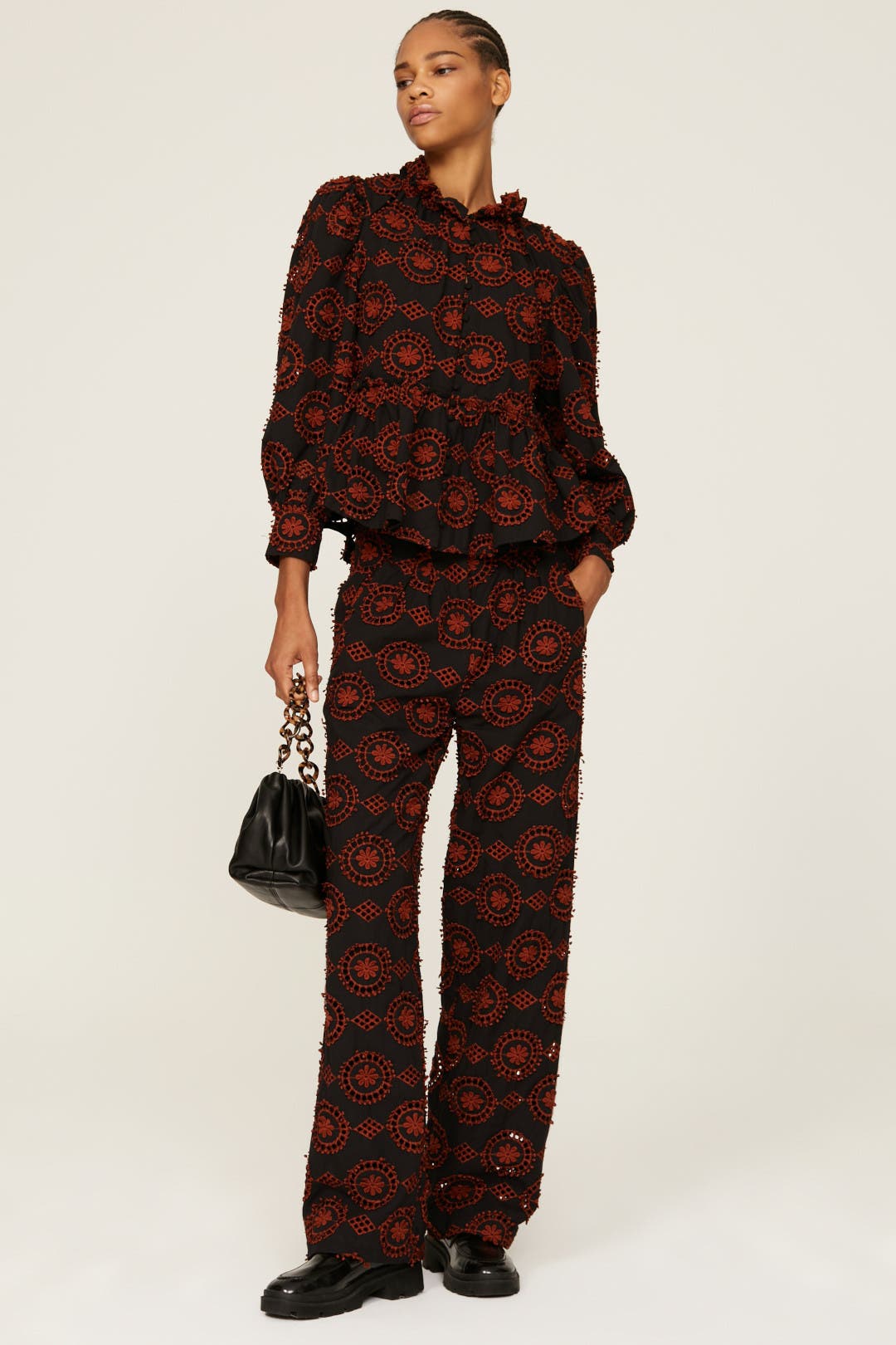 Hofmann Copenhagen Lisa Blouse Black-red-print