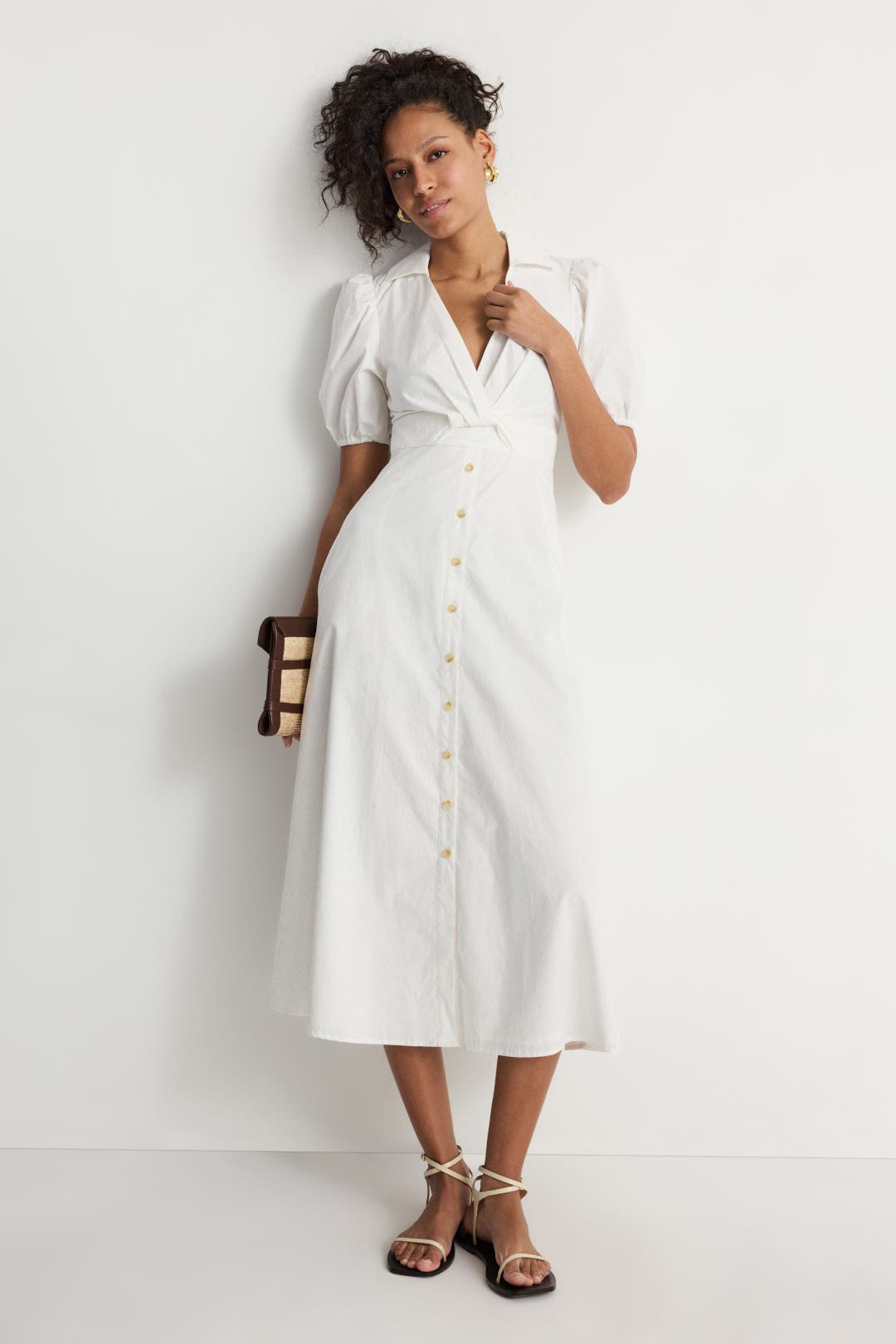Hutch Laurel Button Up Dress White