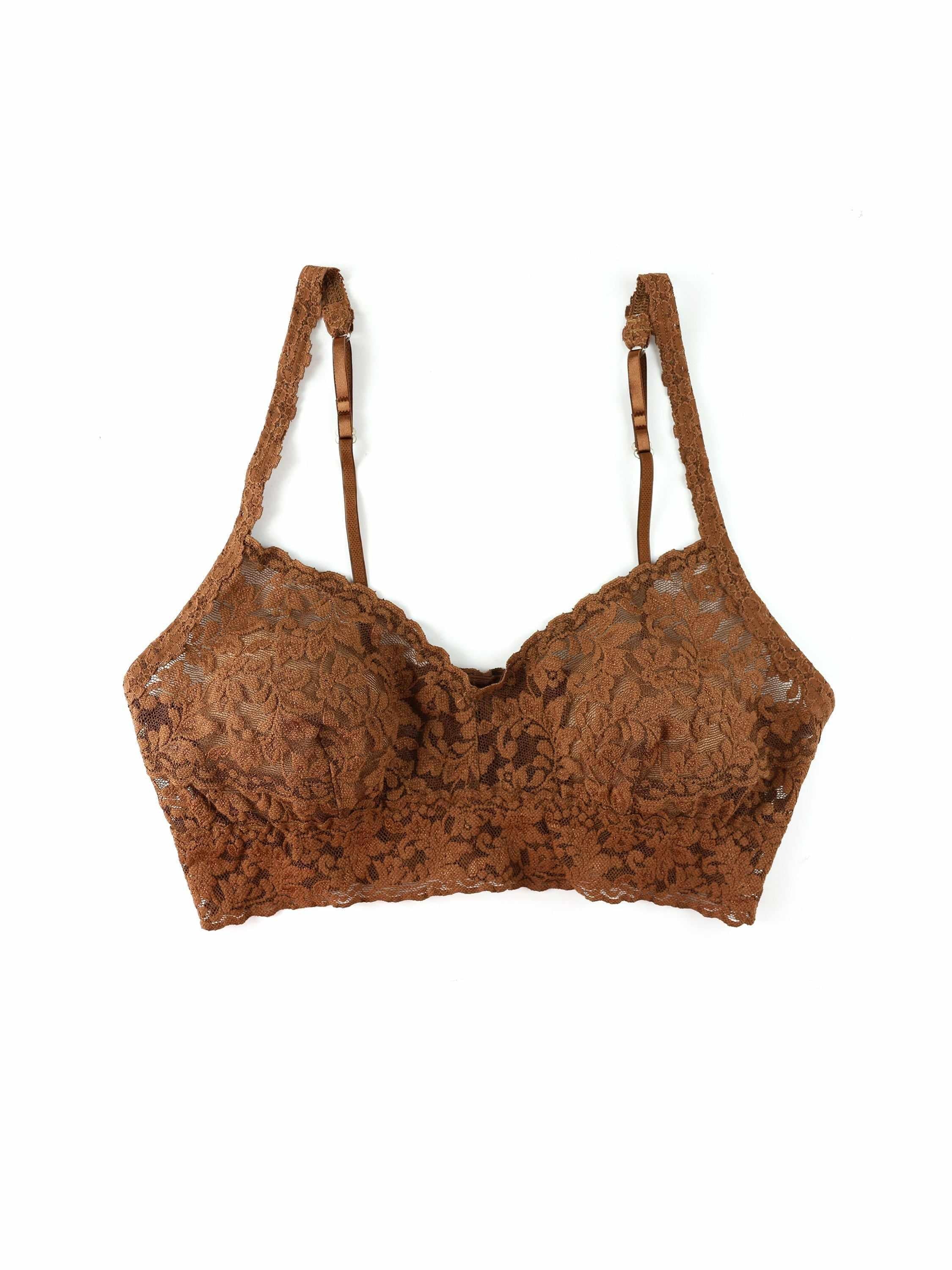 Hanky Panky Women's V-Neck Retro Lace Bralette - Macchiato