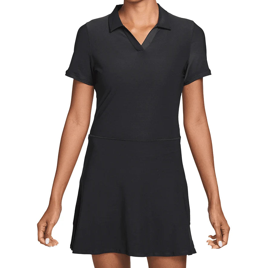 Women's Dri-FIT Victory Tennis Polo Dress Black and White - BlackWhite