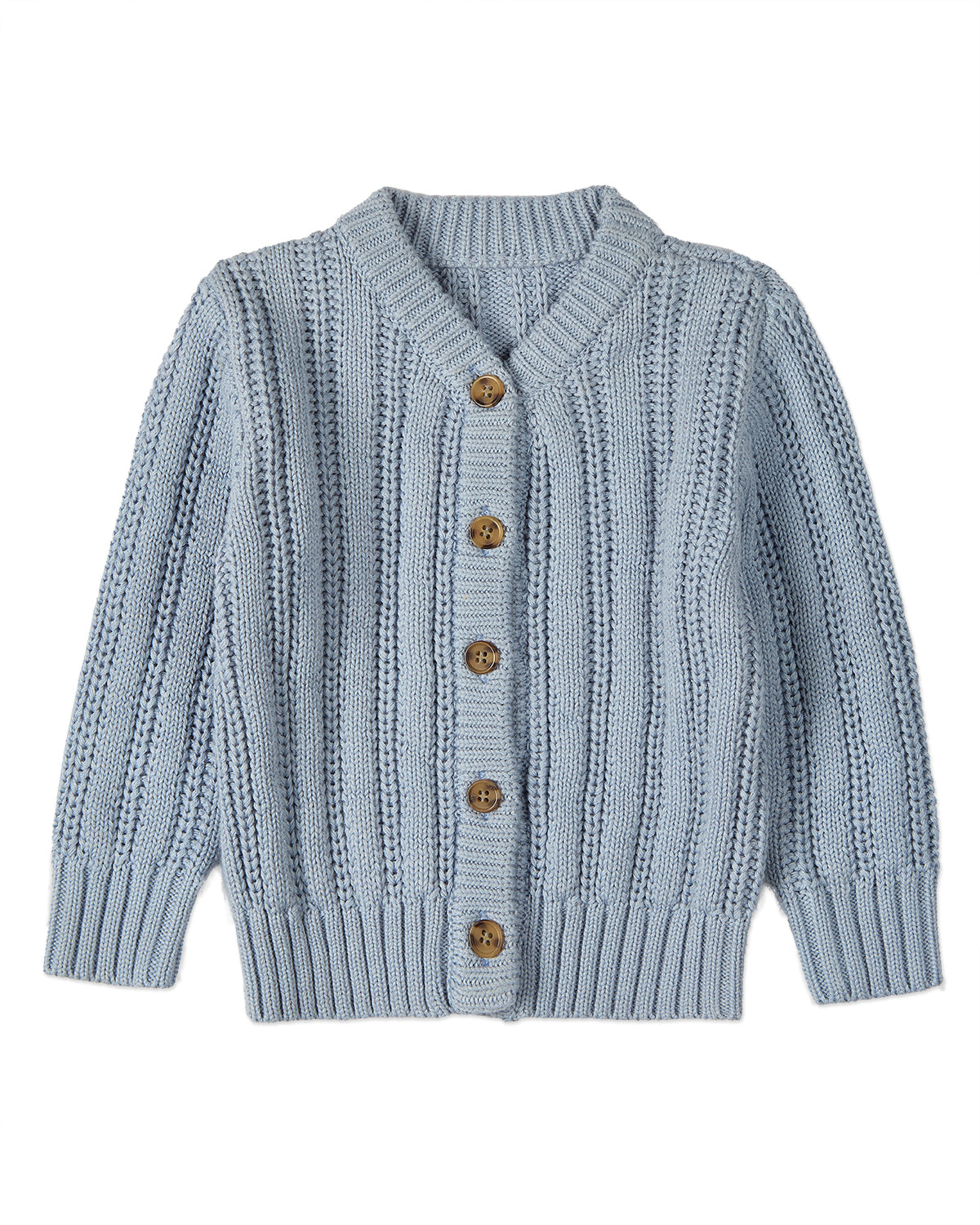Kids Cozy Oversized Cable-Knit Cardigan Sweater - - Months Blue