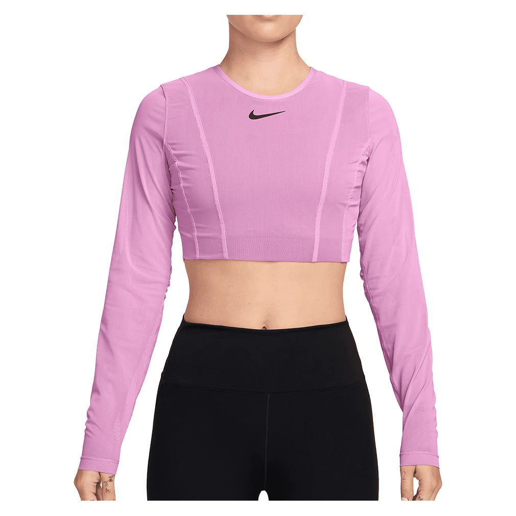 Women's Paris Court Slam Long Sleeve Tennis Crop Top Lt Magenta and Tattoo - Lt MagentaTattoo