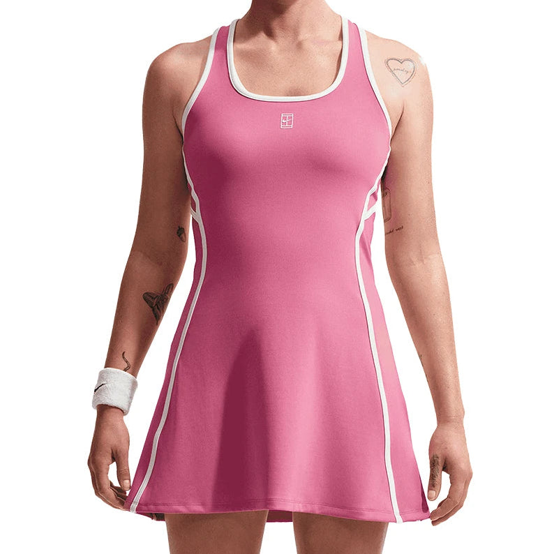 Women's Court Dri-FIT Advantage Novelty Tennis Dress Peony and White - PeonyWhite