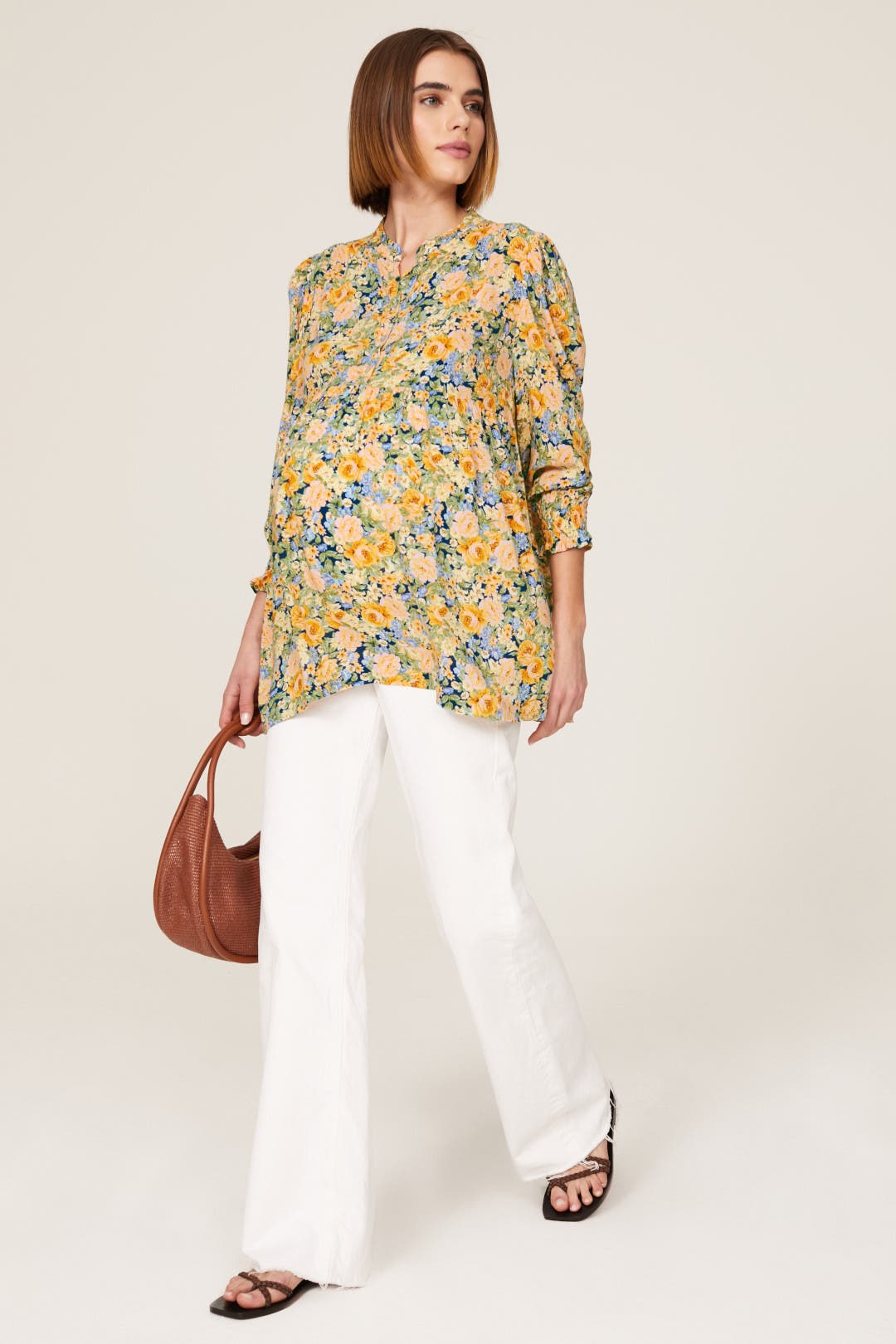 Isabella Oliver Meredith Maternity Blouse Yellow-multicolored-print