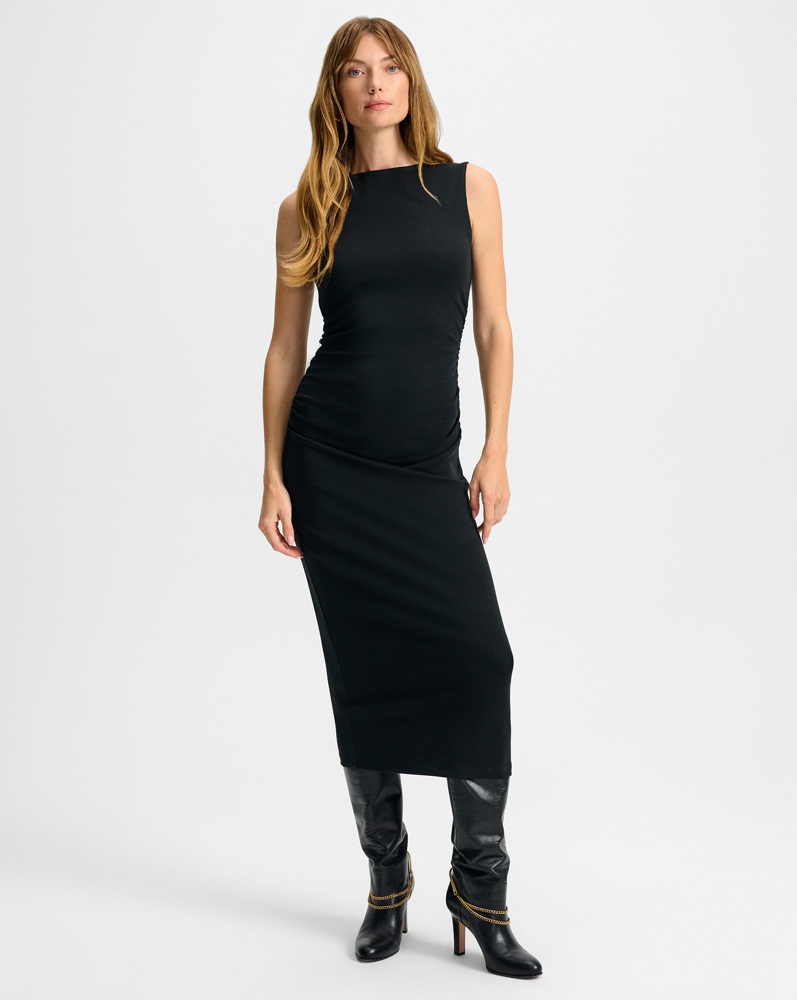 Veronica Beard Charissa Stretch-Cotton Midi Dress Black