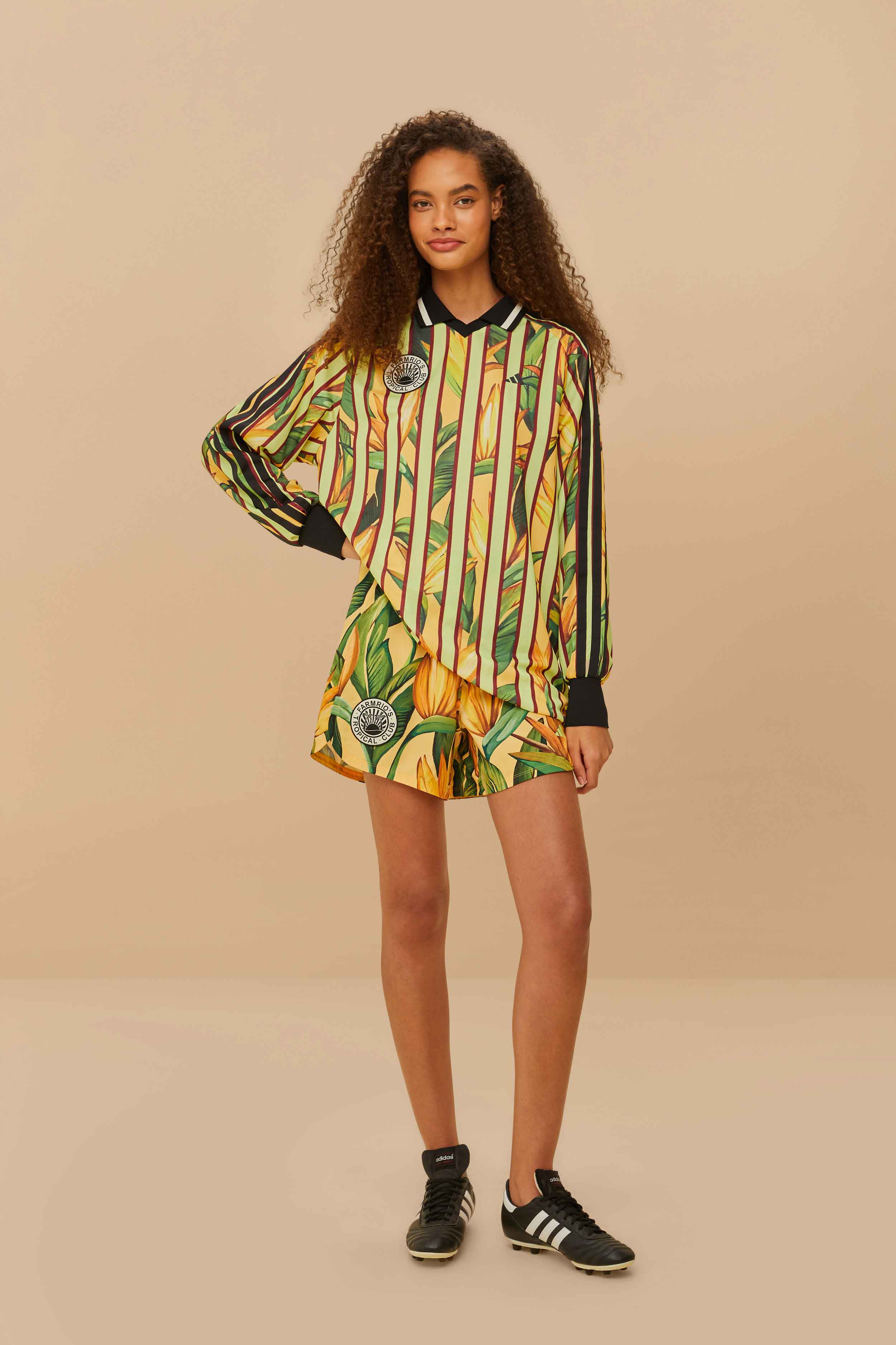 Adidas Stripes Of Paradise Semi Spark Dress, YELLOW