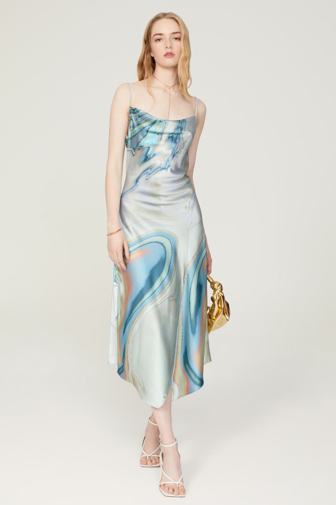 Simkhai Nellie Slip Dress Blue-multicolored-print