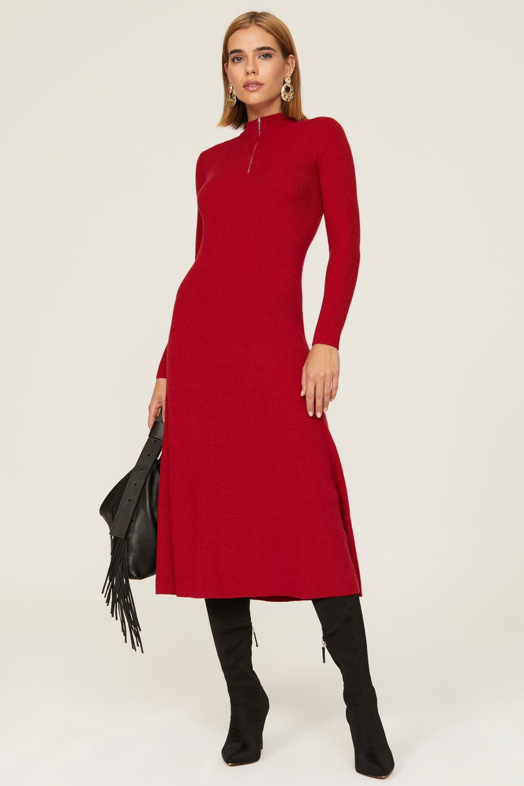 Jason Wu x RTR Red Quarter Zip Dress Red