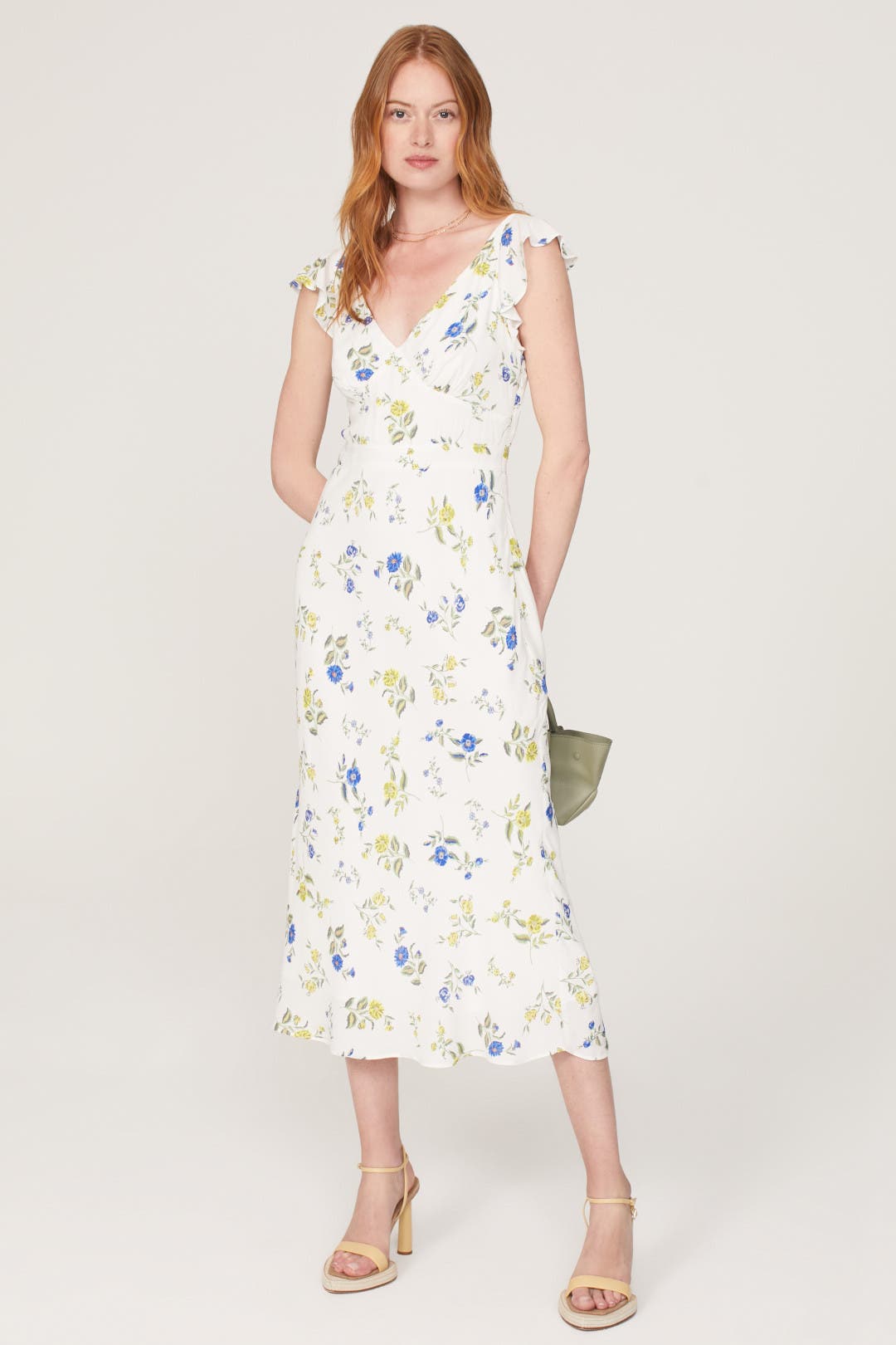 Jason Wu x RTR Floral Ruffle Midi Dress White-multicolored-print