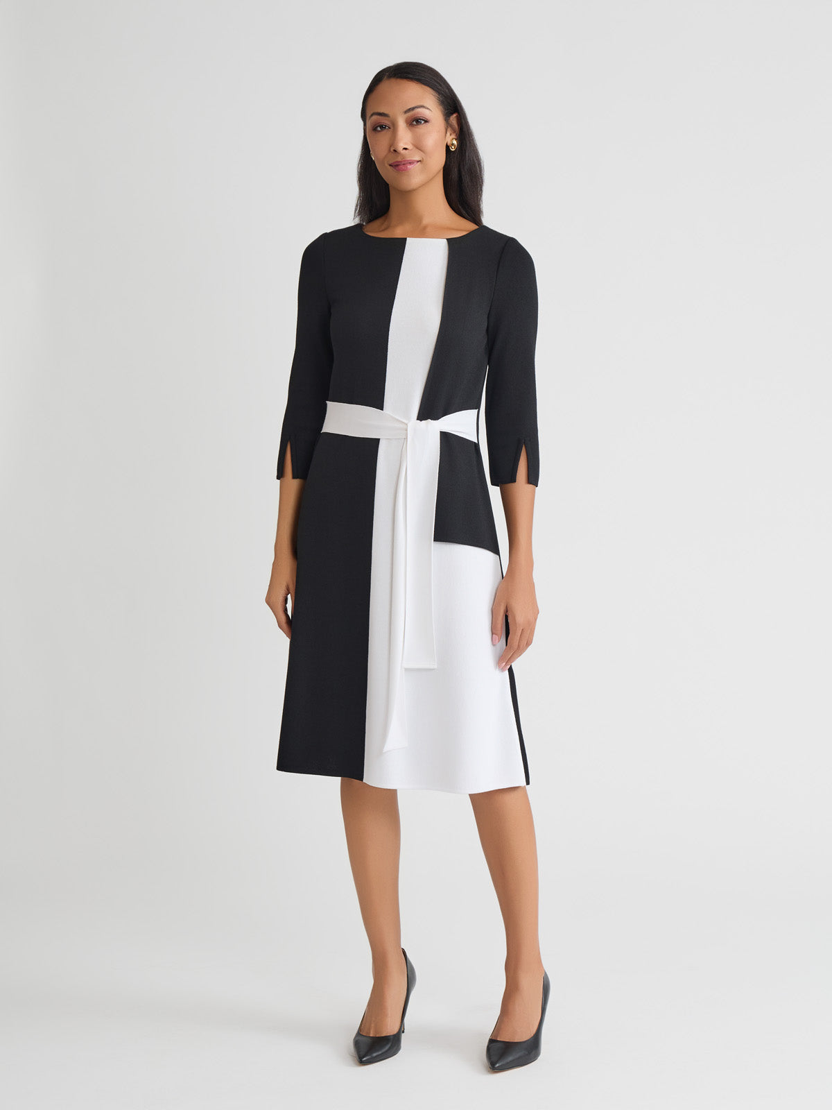 A-Line Colorblock Soft Knit Dress