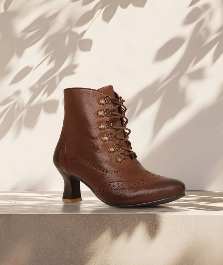 Women's Fenchurch St Brown Leather Ankle Boots - Size - by Joe Browns