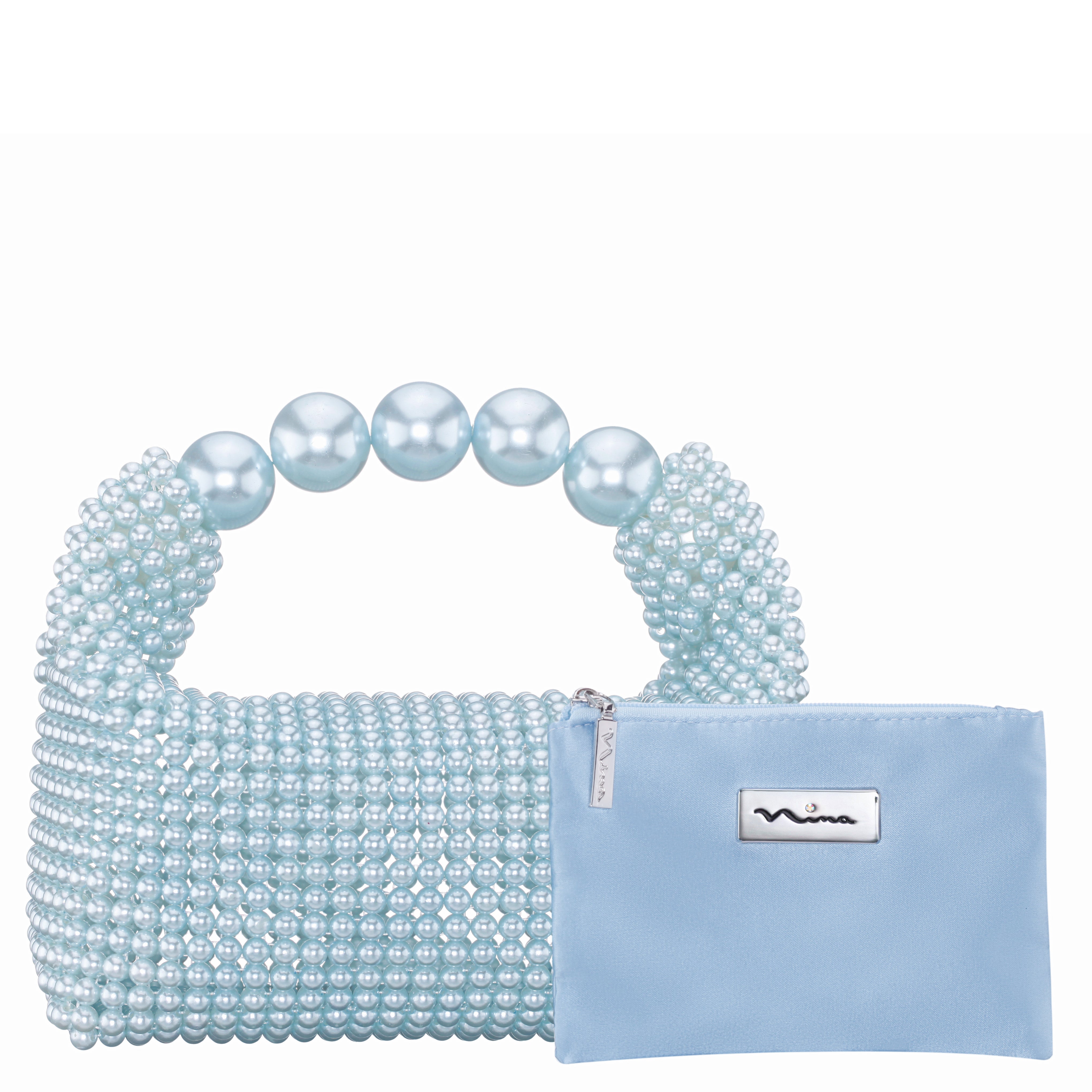 Womens Kiki Icy Blue Plastic Pearl Hobo Bag