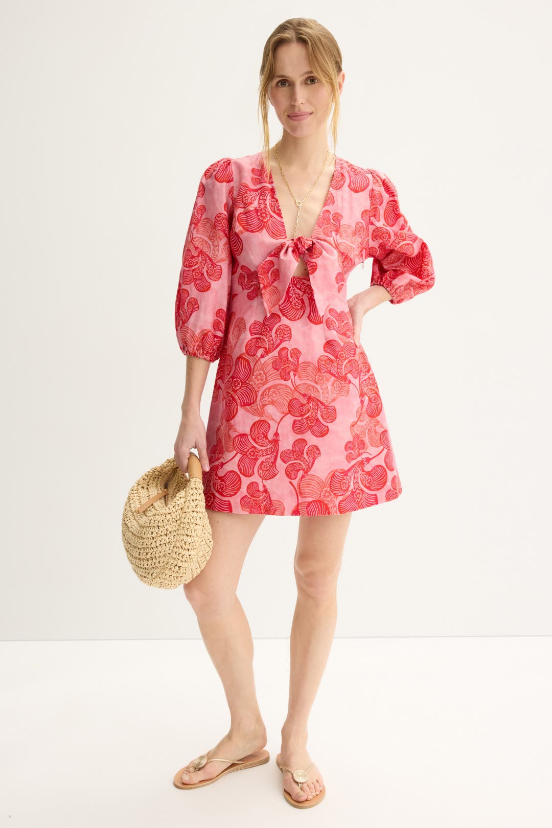 Kivari Riviera Mini Dress Pink-red-print