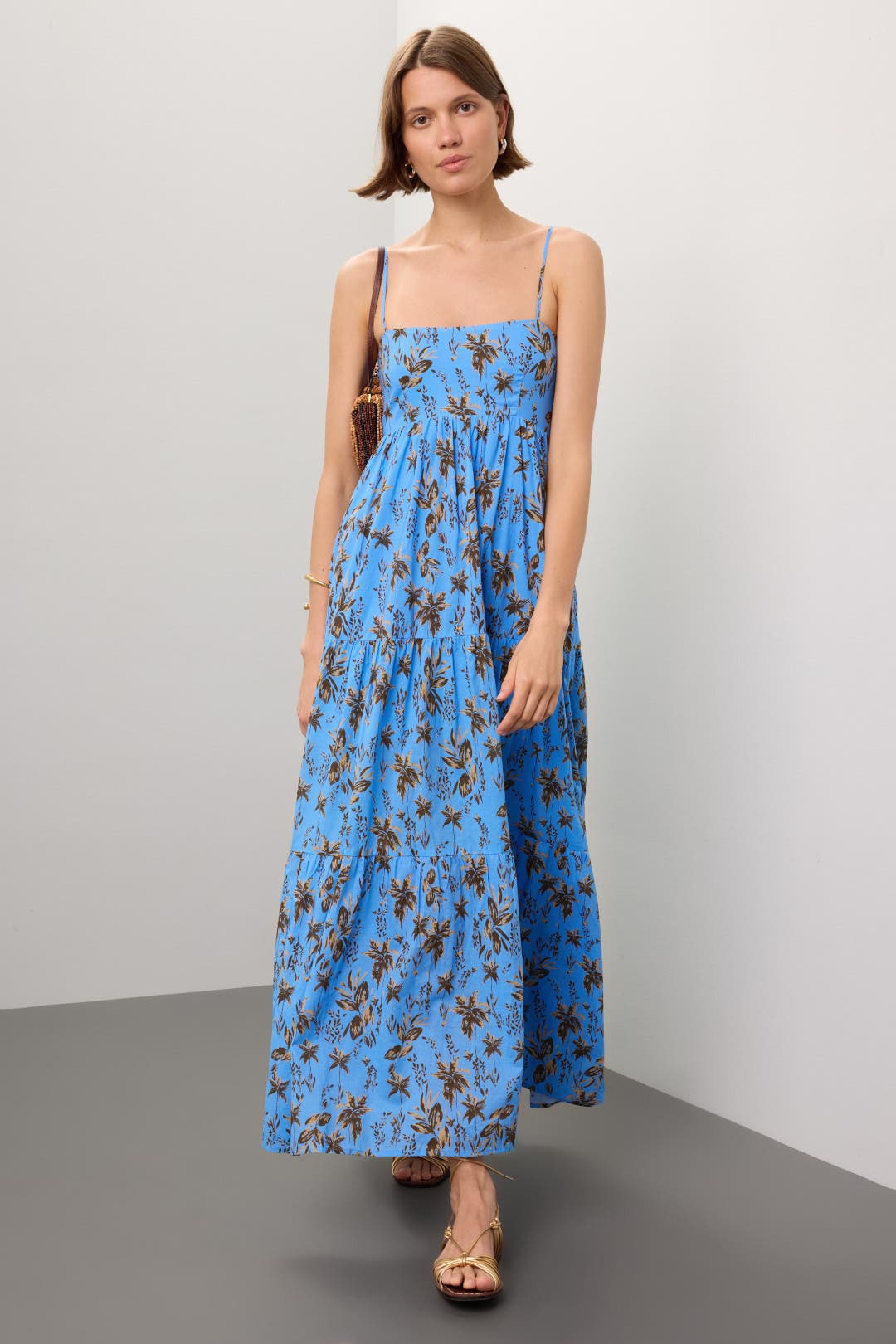 Kivari Paola Maxi Dress Blue-orange-print