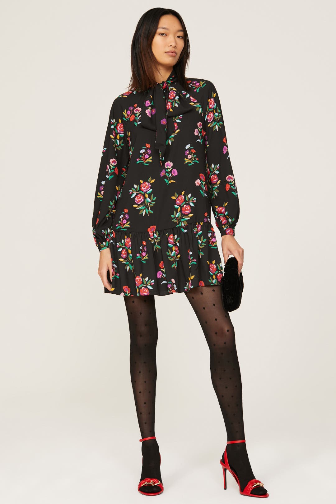 kate spade new york Autumn Floral Dress Black-multicolored-print