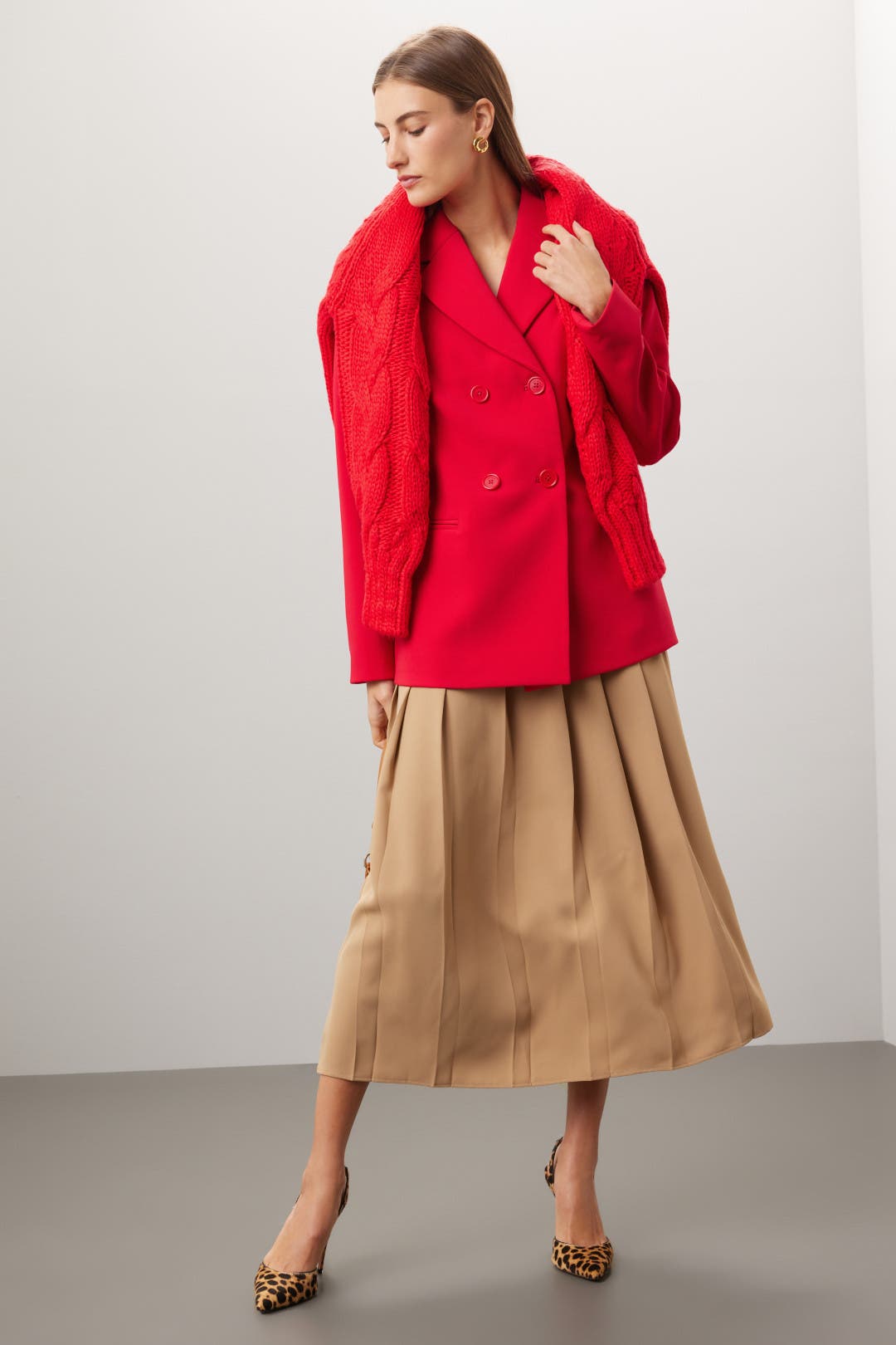 kate spade new york Tech Twill Blazer Red
