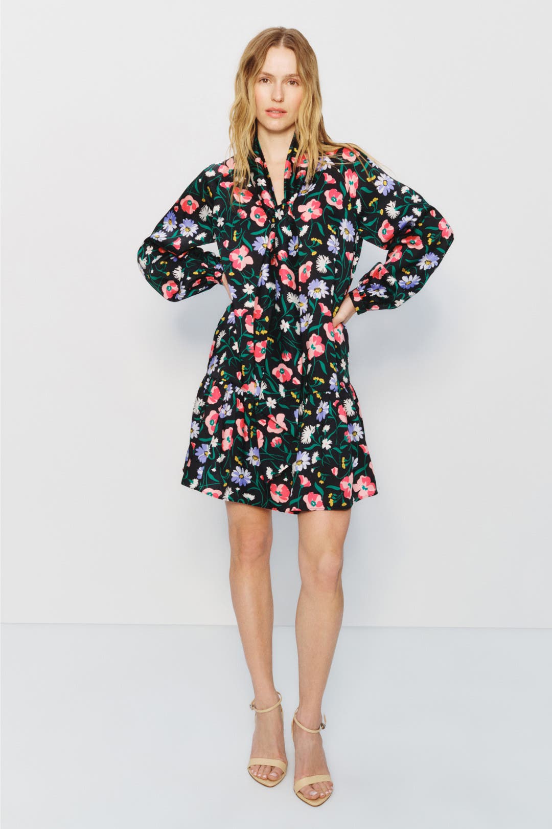 kate spade new york Spring Bouquet Dress Black-multicolored-print