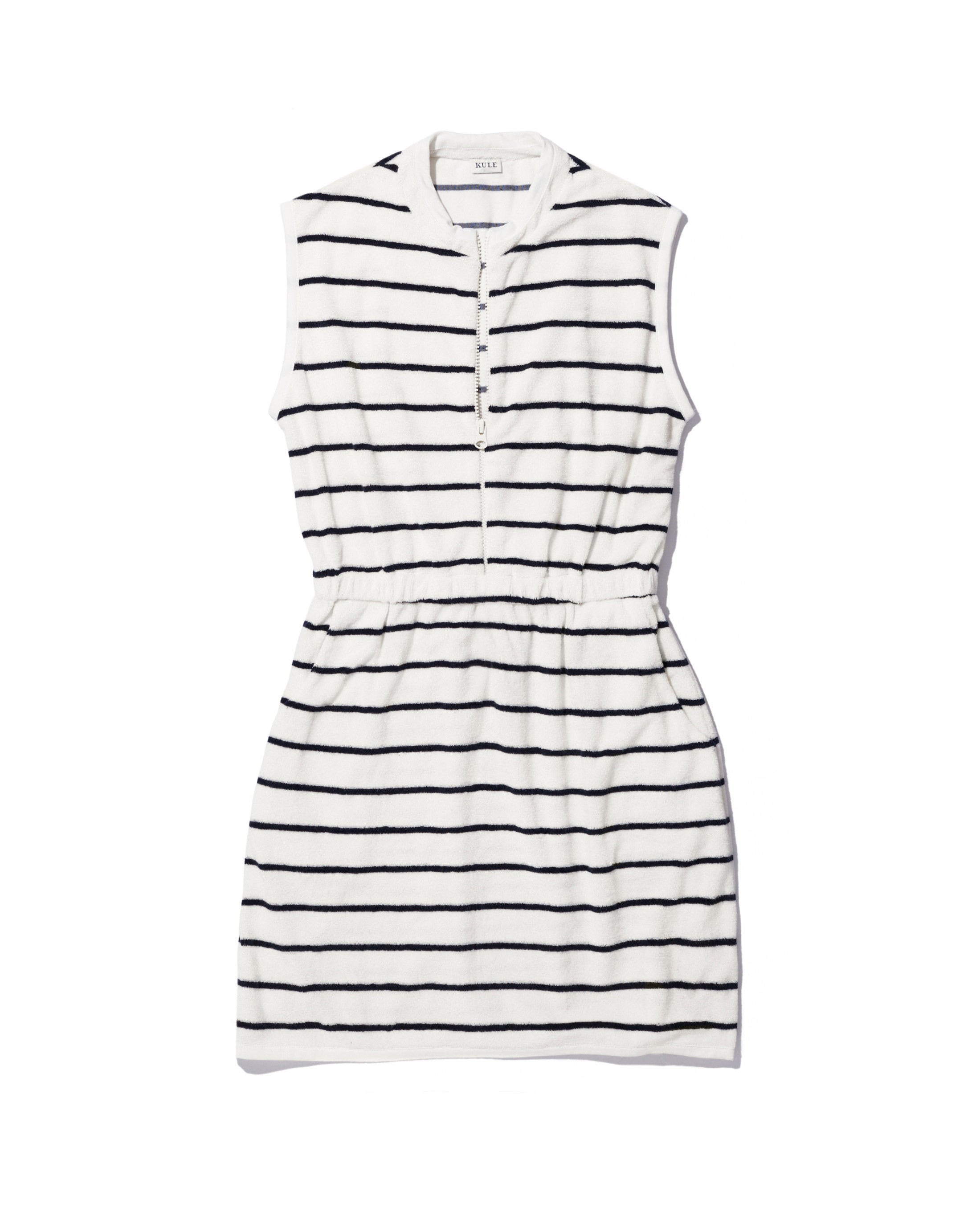 The Terry Dress - CreamNavy