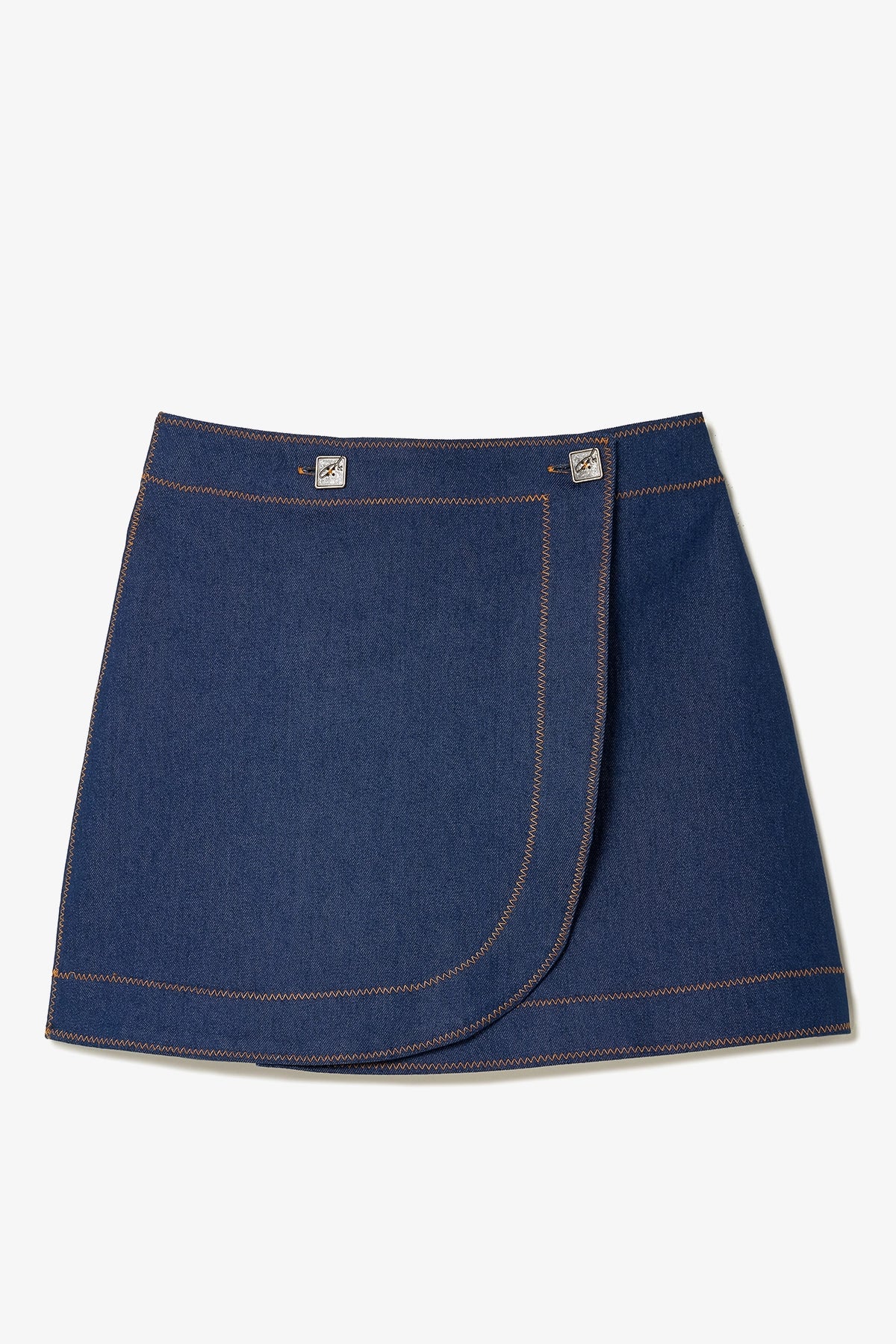 Marina Mini Skirt In Blue Denim - Blue