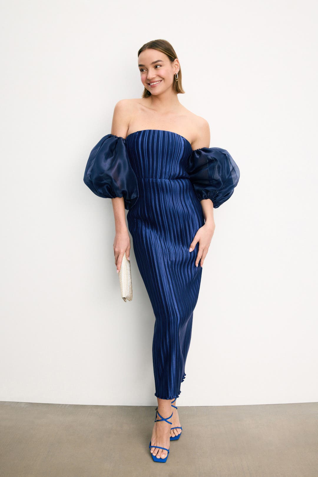L'ide Gatsby Organza Dress Blue