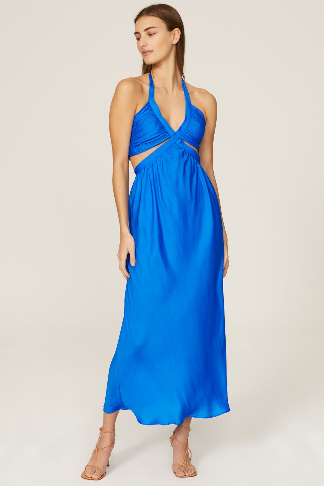 Line + Dot Kara Midi Dress Blue