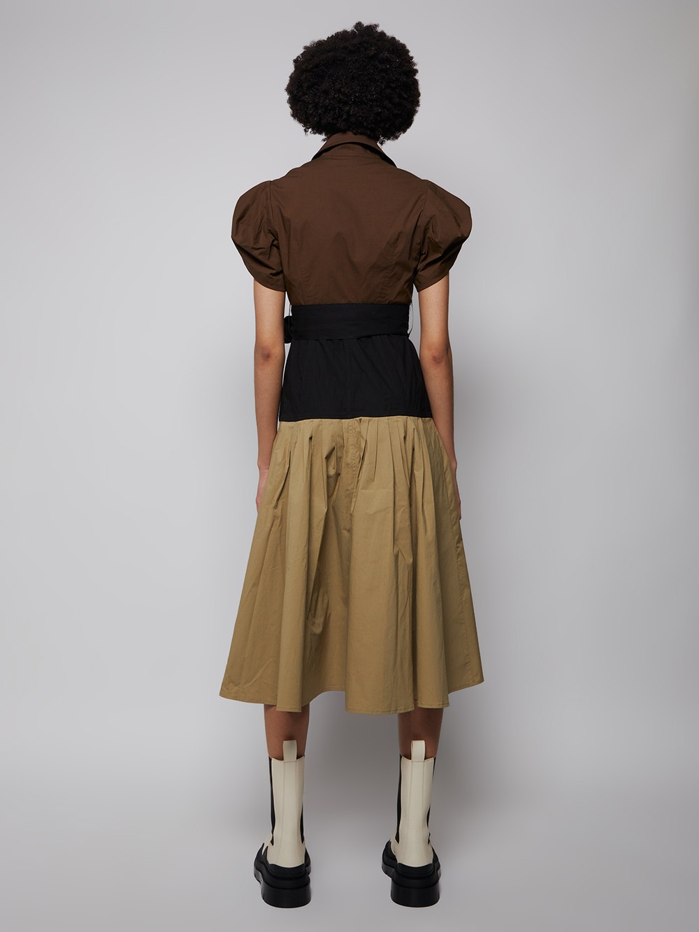 Glades Dress, Black, Sand And Sepia