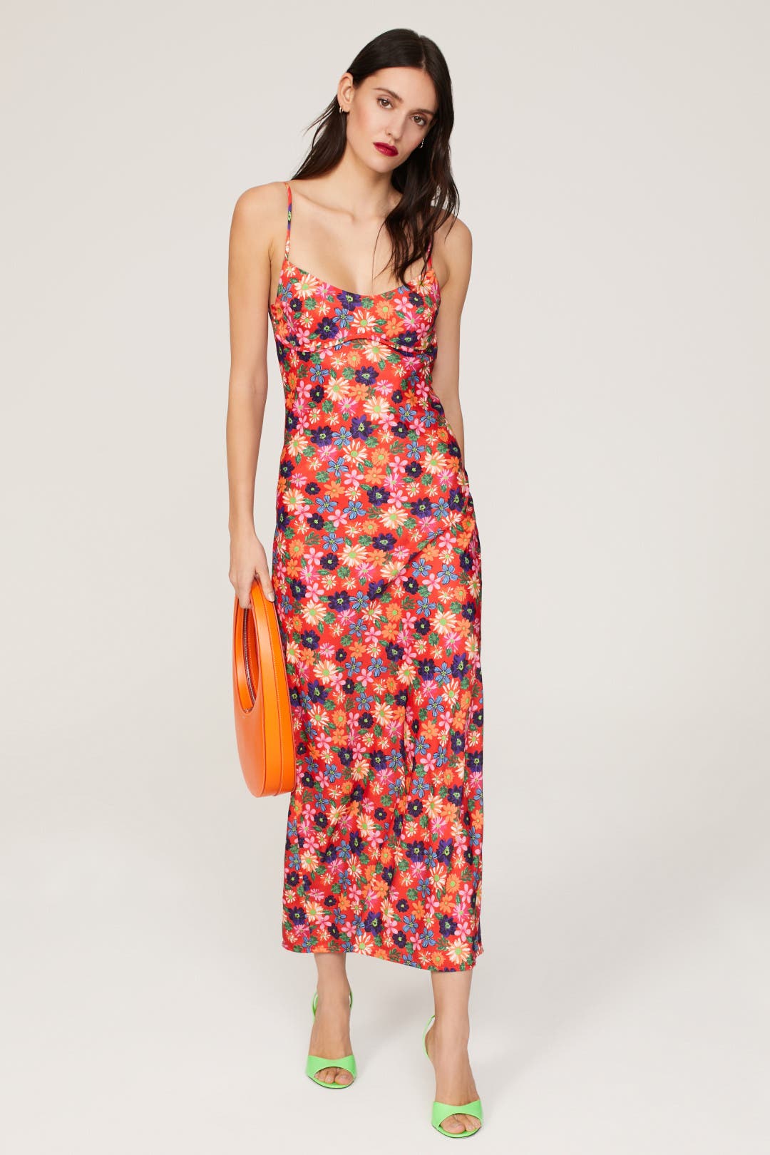 Louna Backless Slip Dress Orange-multicolored-print