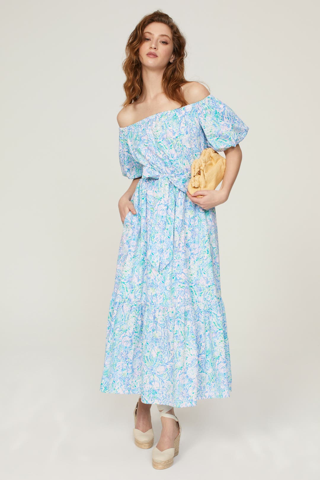 Lilly Pulitzer Tamie Midi Dress Blue-multicolored-print