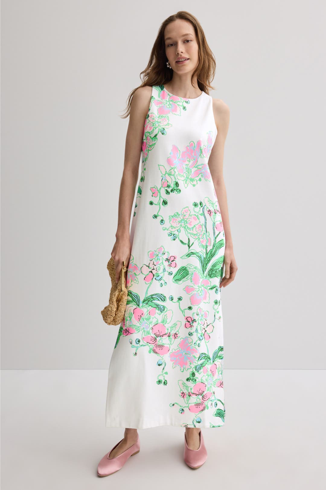 Lilly Pulitzer Melodie Maxi Dress White-green-print